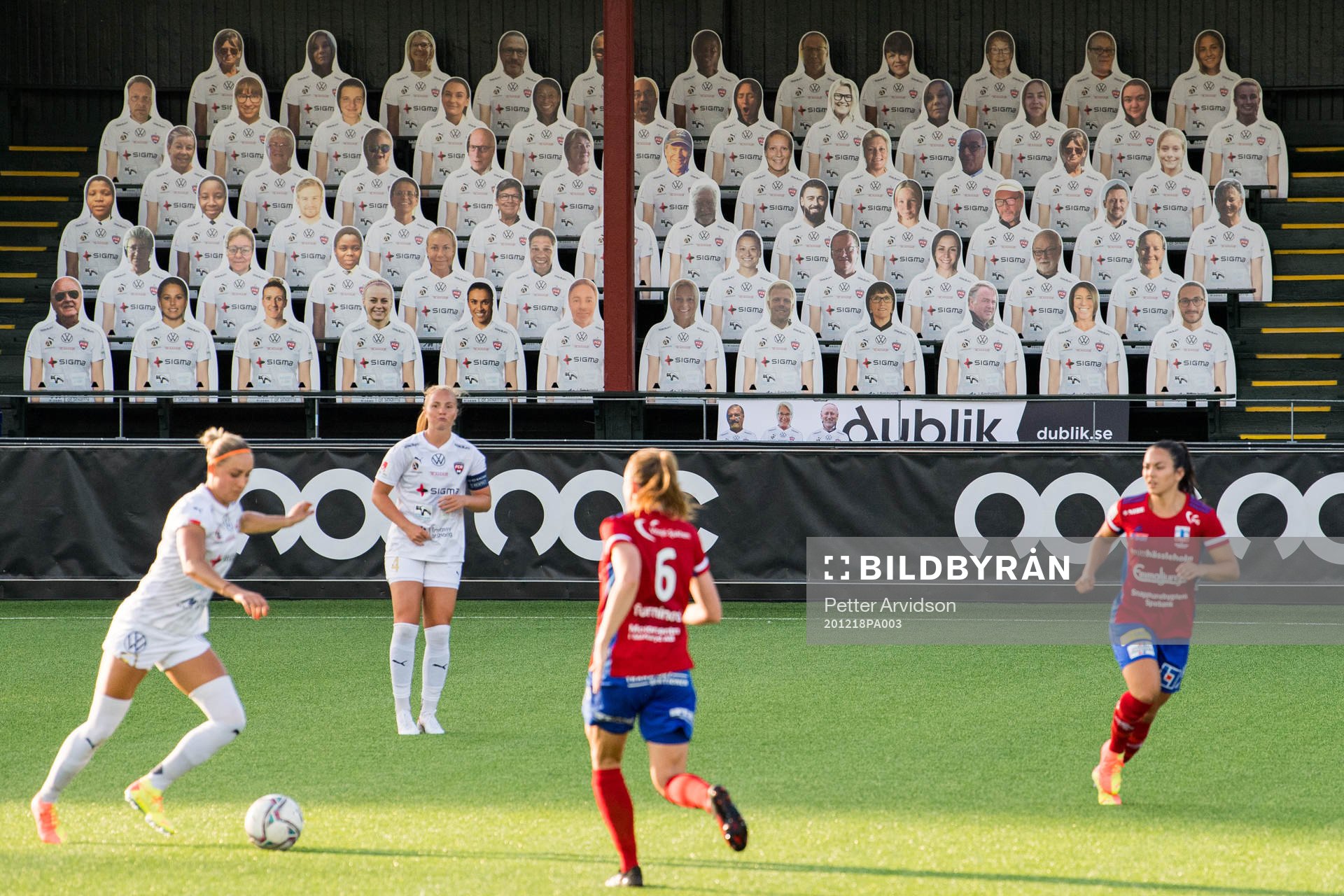 This picture is part of Bildbyrån’s selection of the best sports photos from 2020. Originally published 200627 Cardboard figures has been placed in the stands at Malmö IP during the Damallsvenskan football match between FC Rosengård and Vittsjö on June 27, 2020 in Malmö, Sweden as the coronavirus, COVID-19, outbreak continues.
