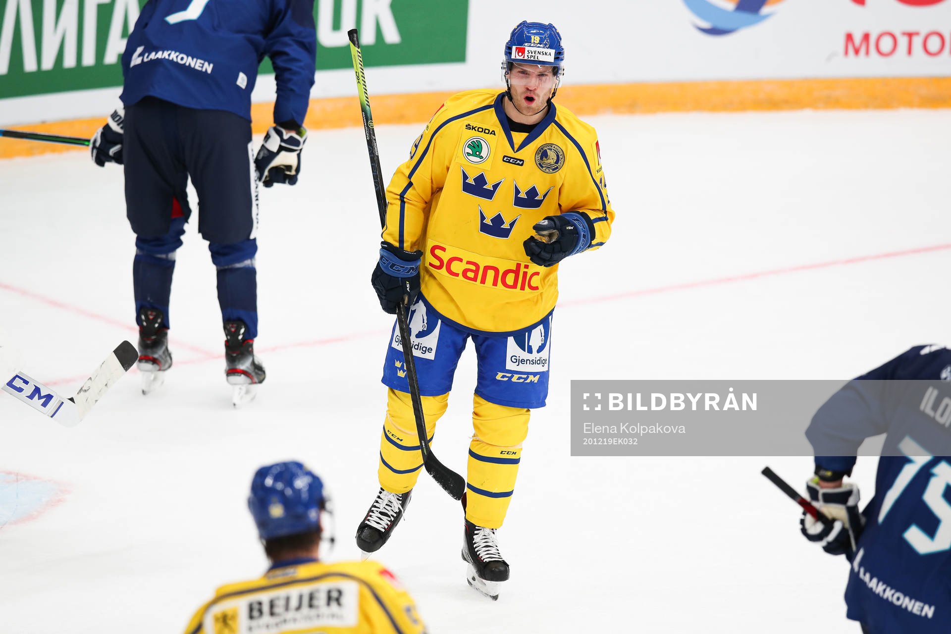 Oskar Lindberg of Sweden celebrates the 2-0 goal