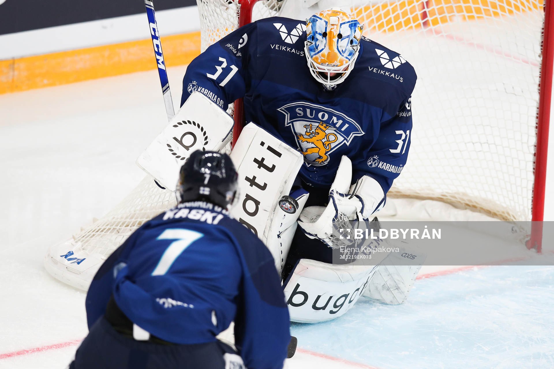 goalkeeper Janne Juvonen of Finland