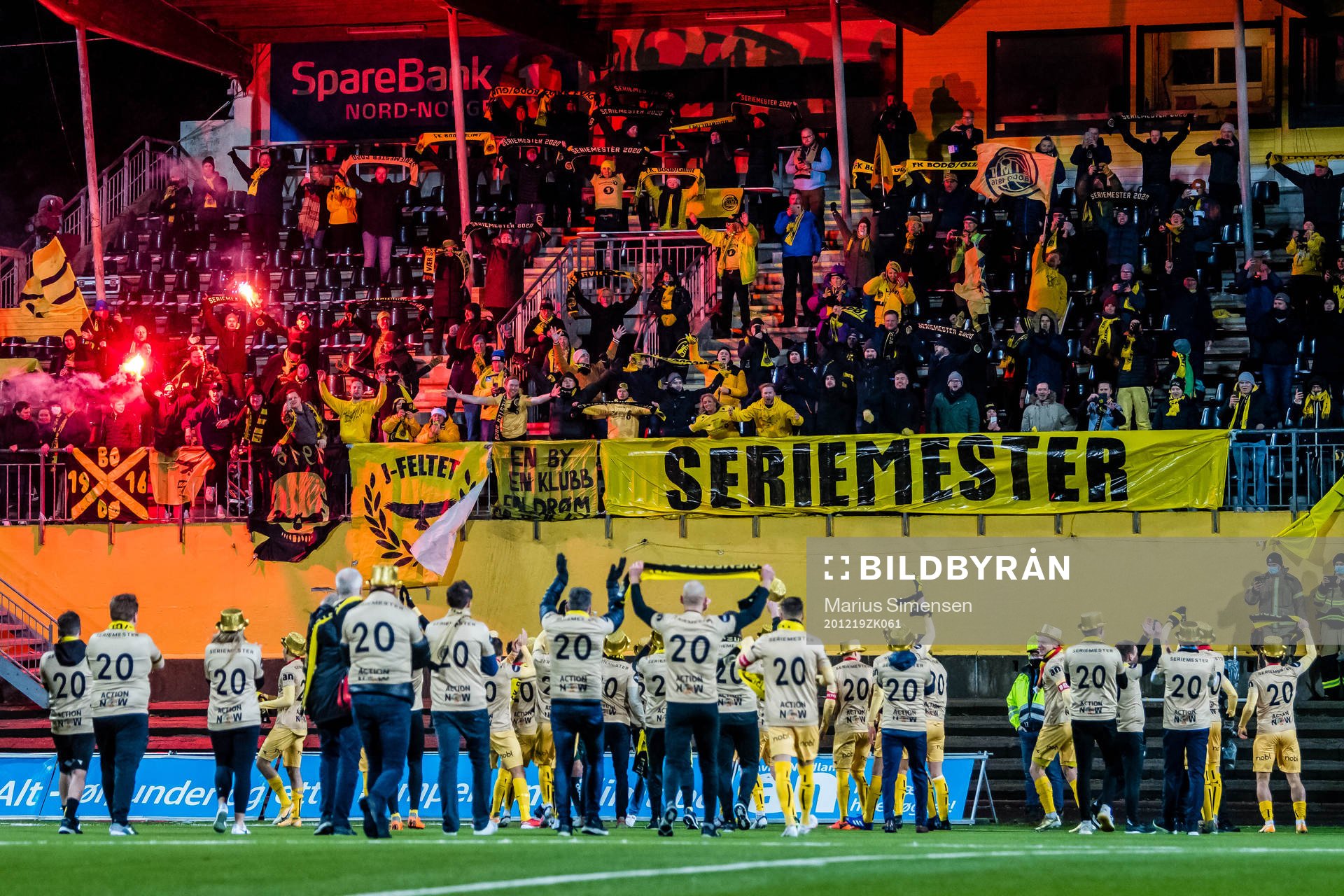 Spectators in the stands celebrates