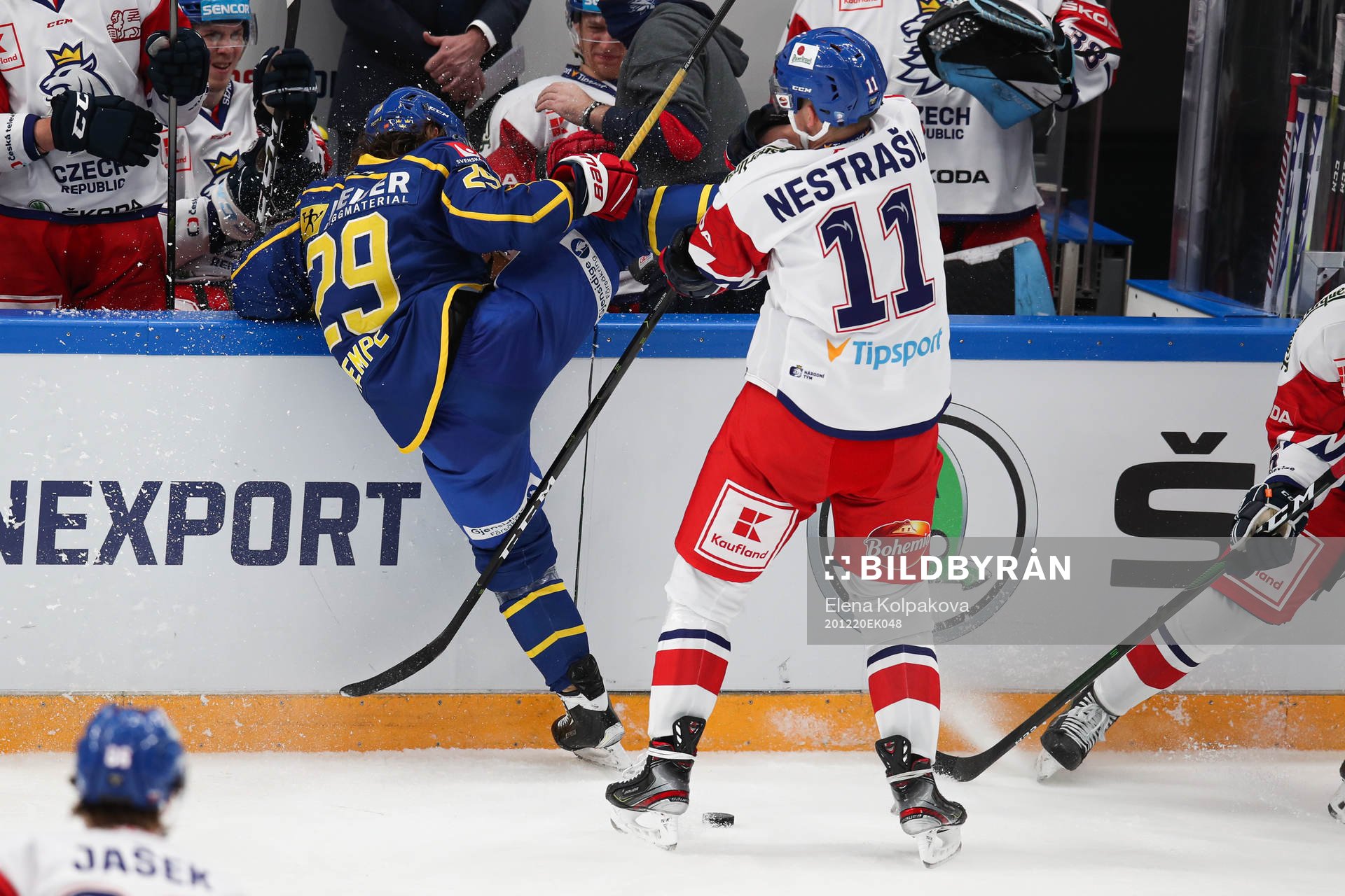 Mario Kempe of Sweden and Andrej Nestrasil of Czech