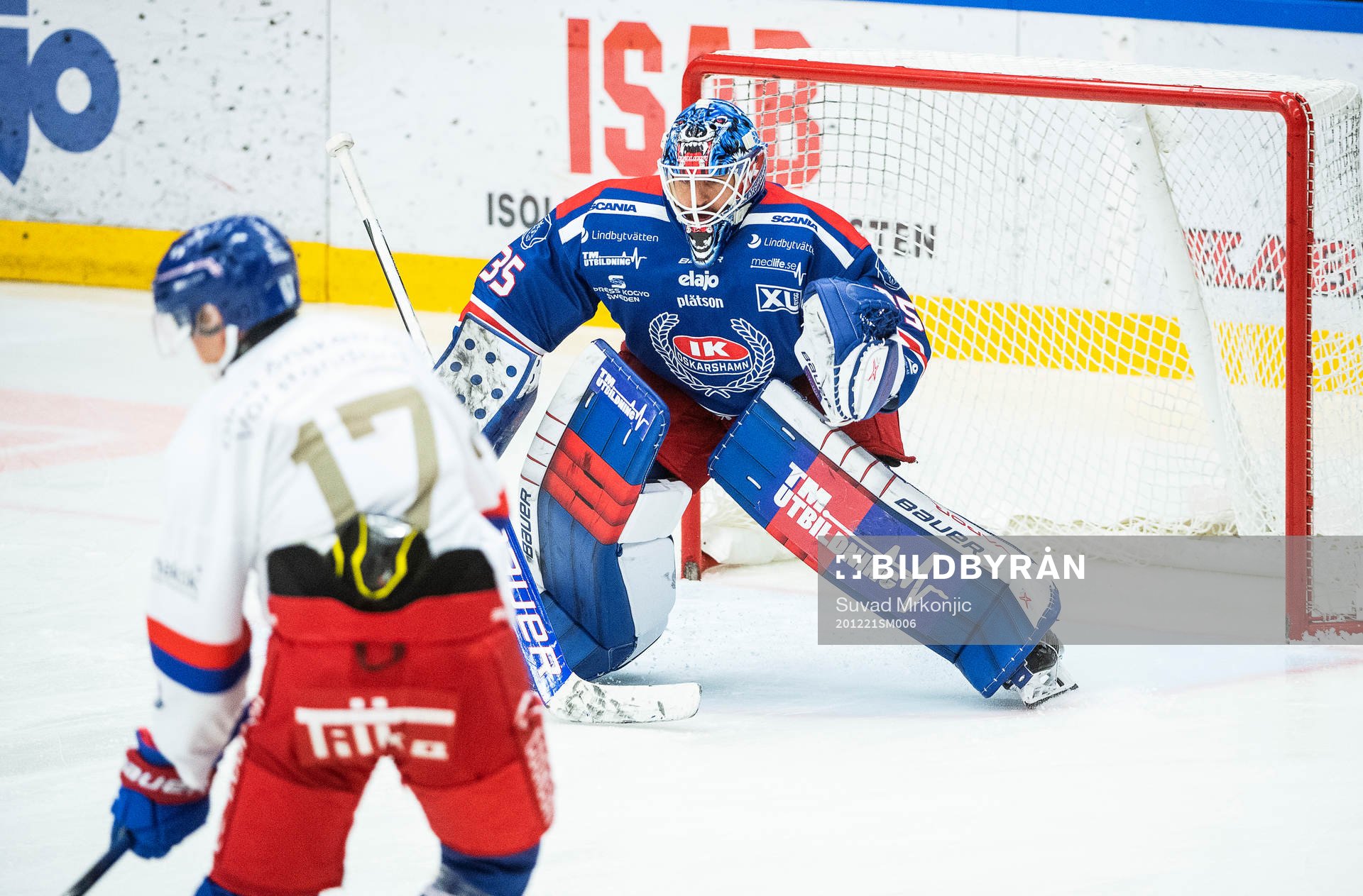 Oskarshamns målvakt Joe Cannata och Jonas Engström