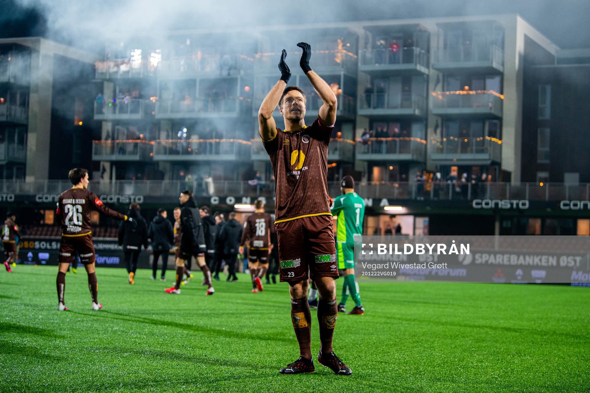Sondre Johansen of Mjøndalen celebrates
