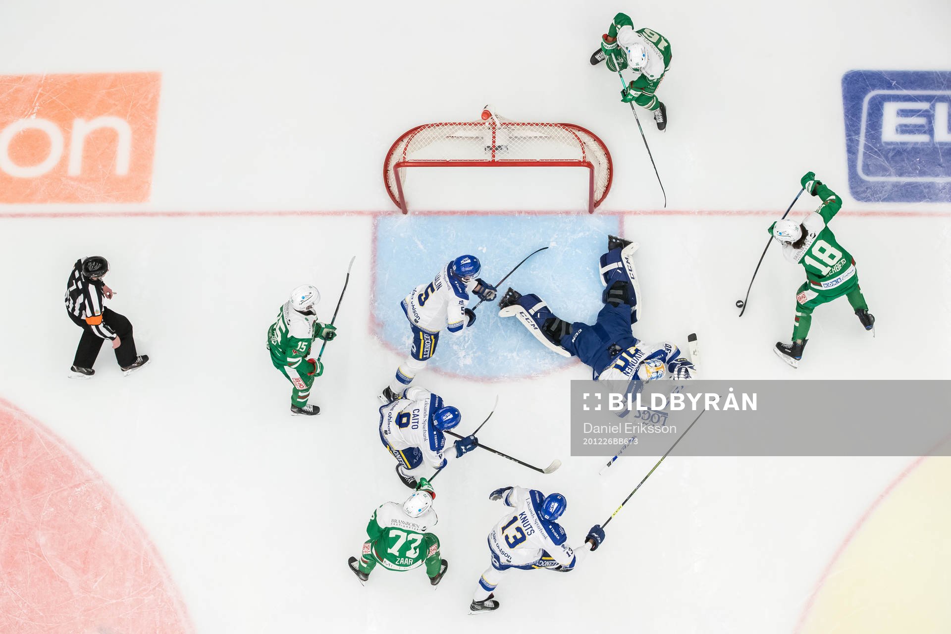 Leksands målvakt Janne Juvonen och Leksands Calle Själin