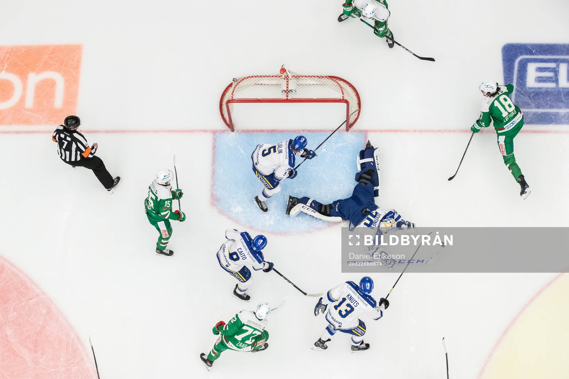 Leksands målvakt Janne Juvonen och Leksands Calle Själin