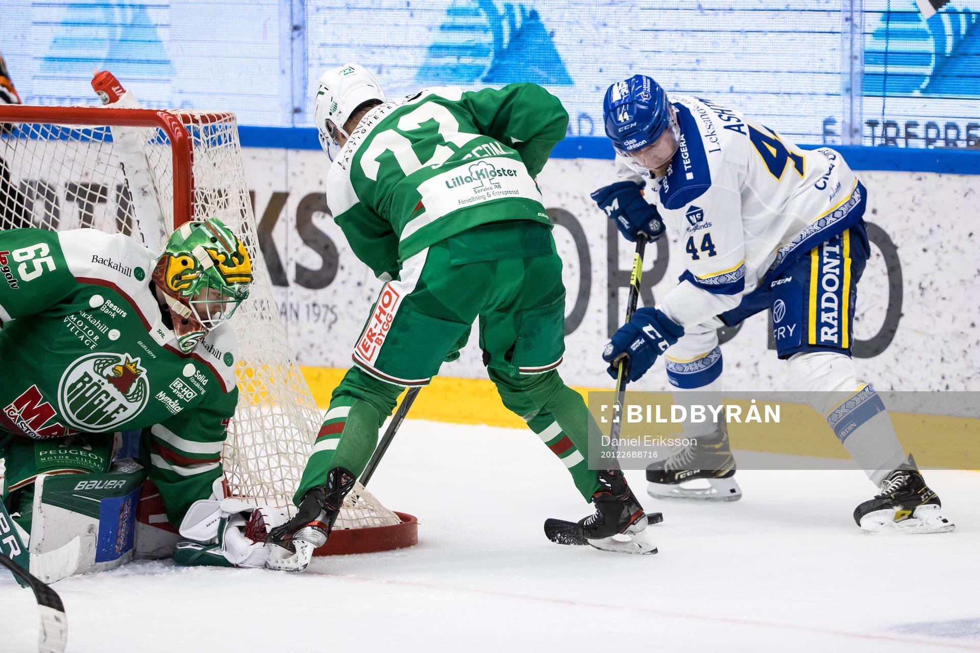 Leksands Carter Ashton oroar vid Rögles målvakt