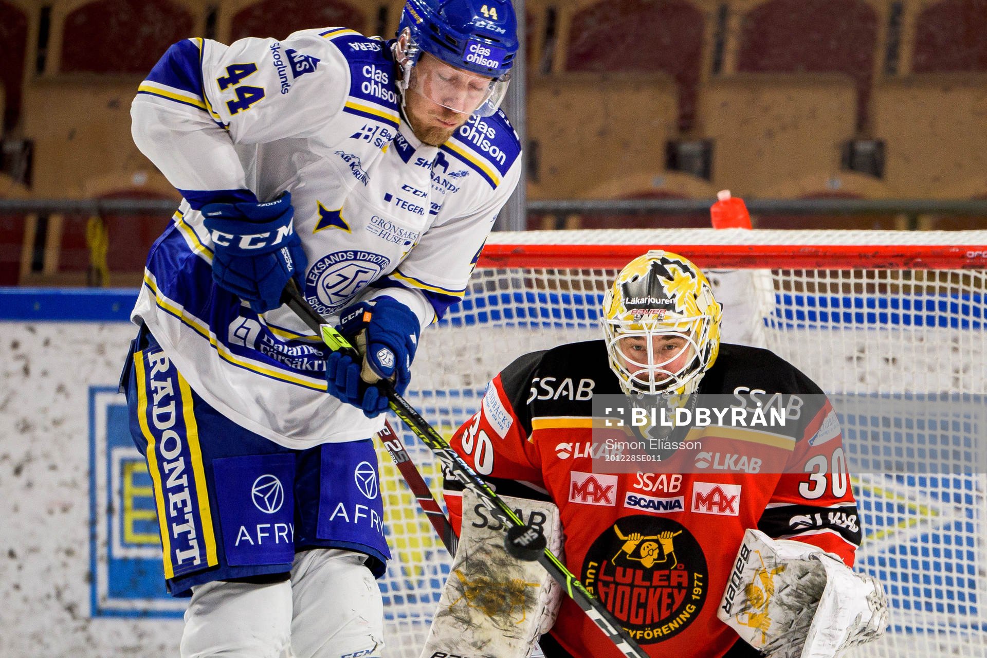 Leksands Carter Ashton och Luleås målvakt David Rautio