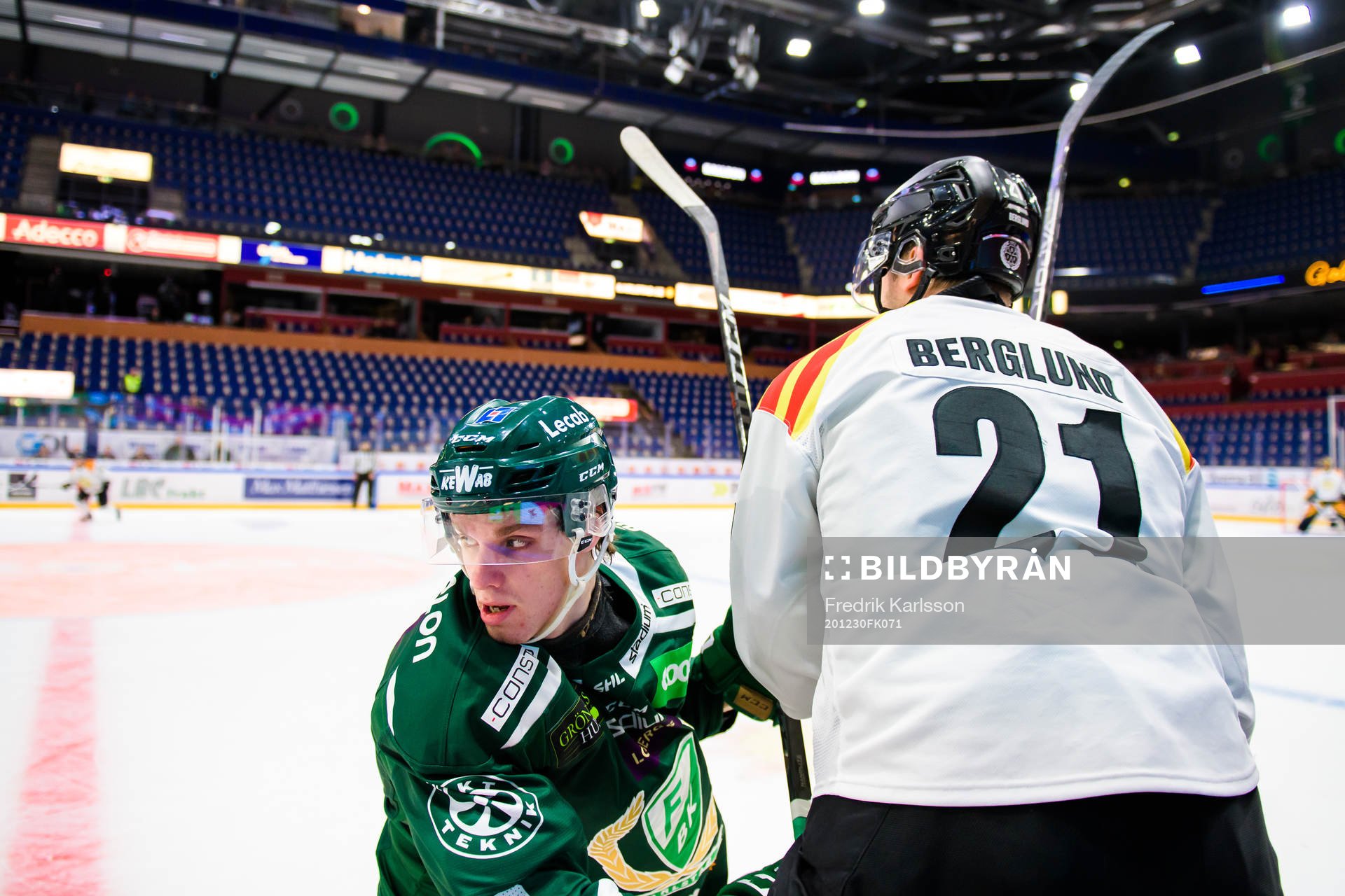 Färjestads Leo Lööf och Brynäs Patrik Berglund