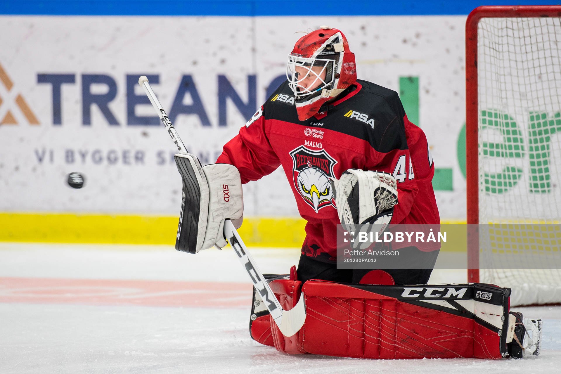 Malmö Redhawks målvakt Alfred Hallin