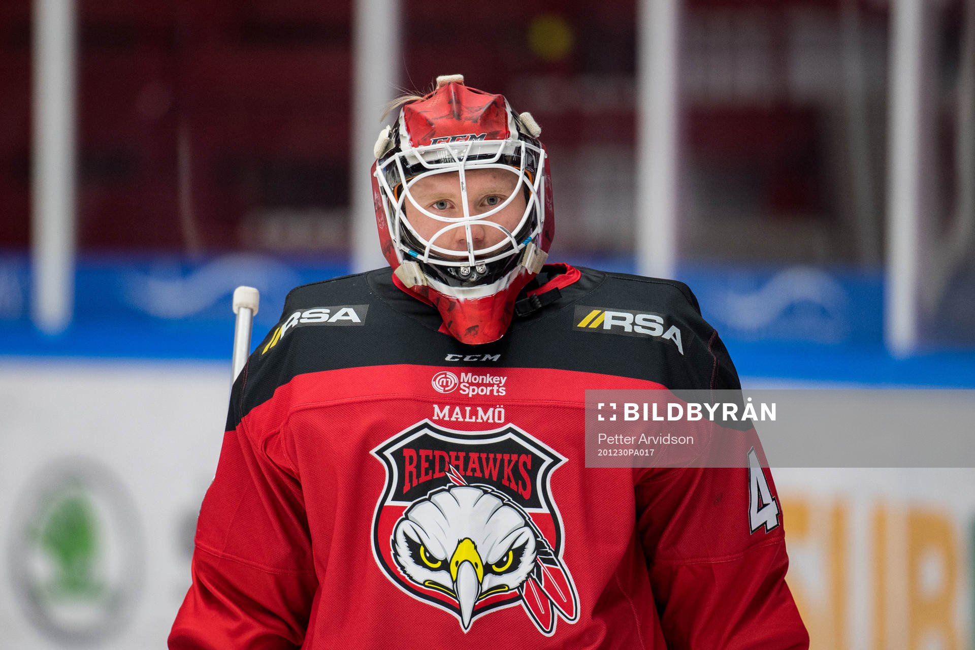 Malmö Redhawks målvakt Alfred Hallin