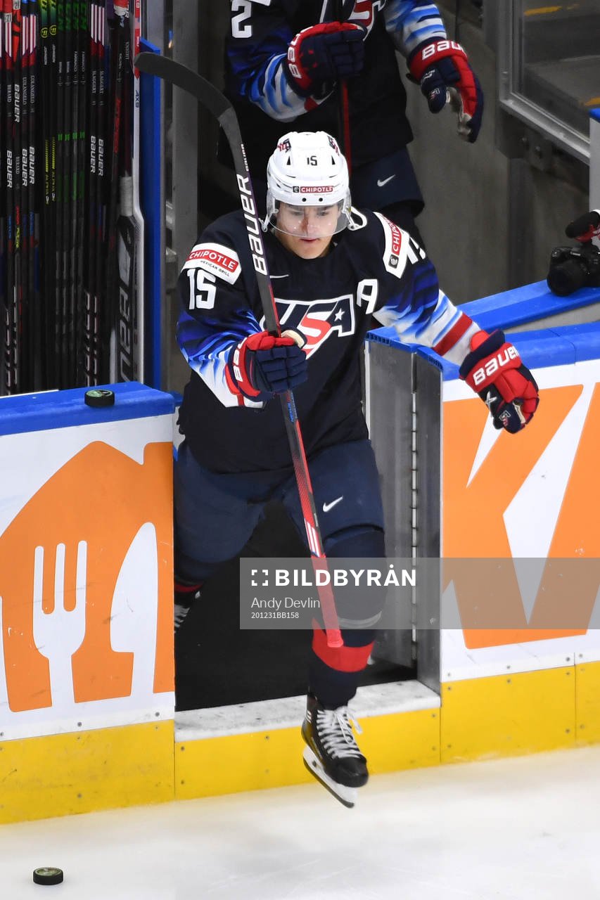 Alex Turcotte of USA steps