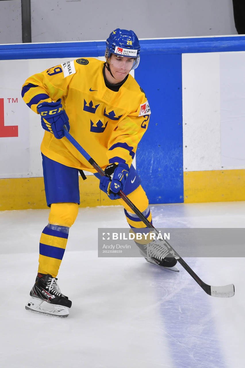 Albin Sundsvik of Sweden makes a pass