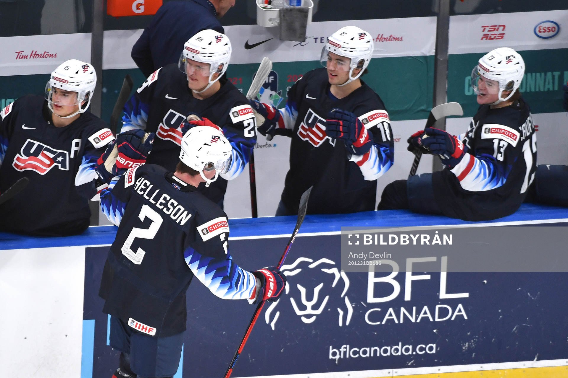 Drew Helleson of USA celebrates the 1-0 goal