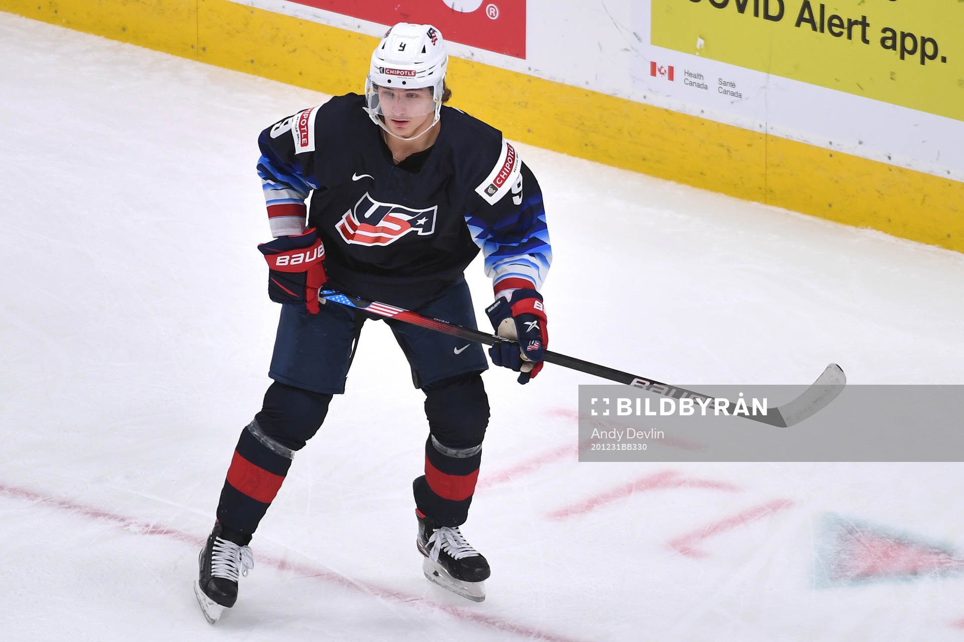 Trevor Zegras of USA skates