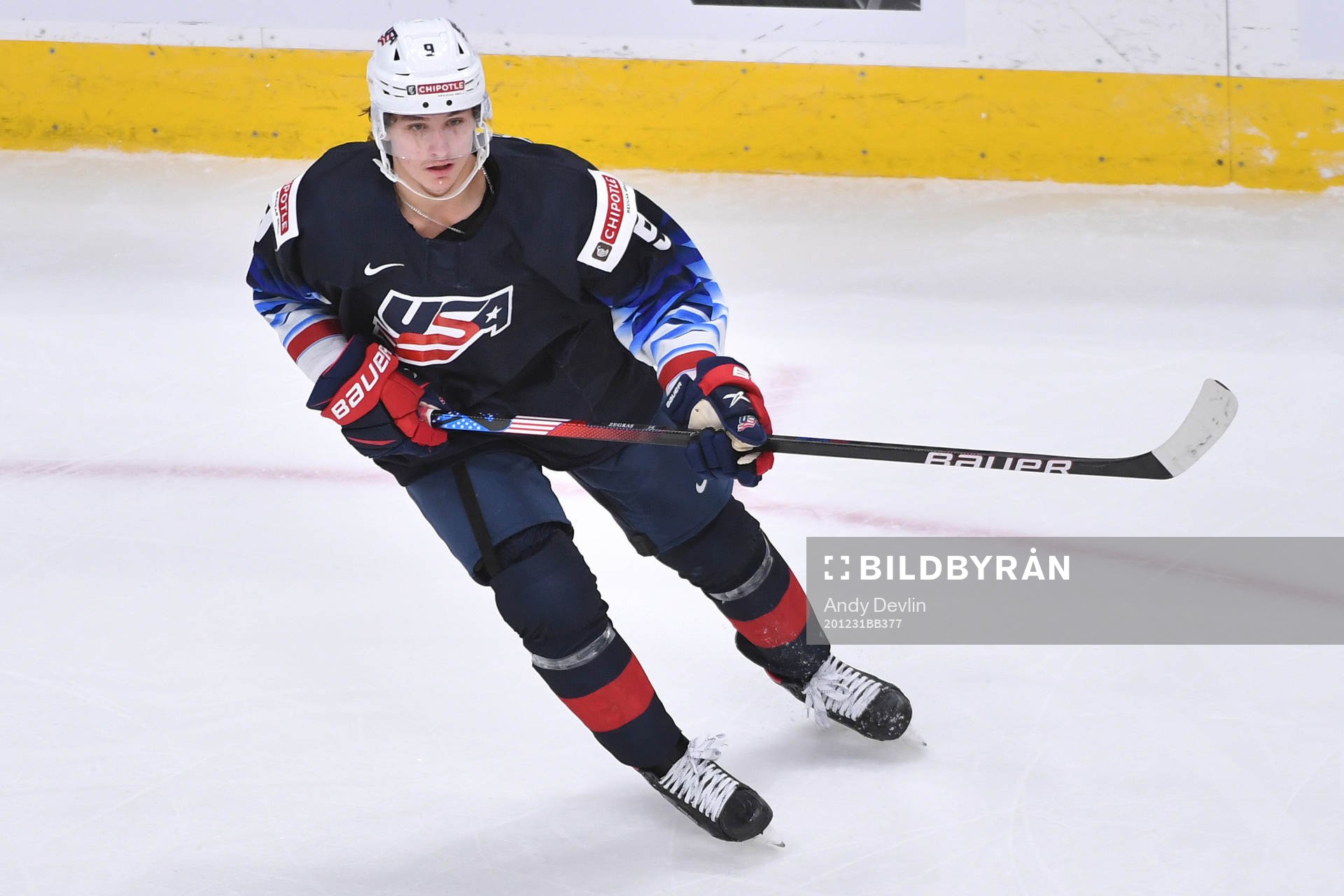 Trevor Zegras of USA skates