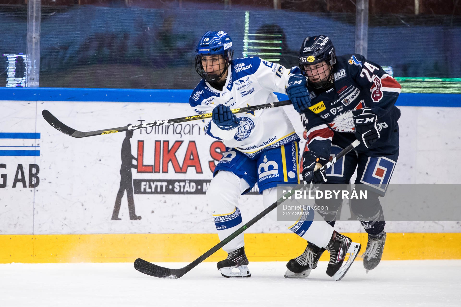 Leksands Linnea Sjölund och Linköpings Carly Bullock