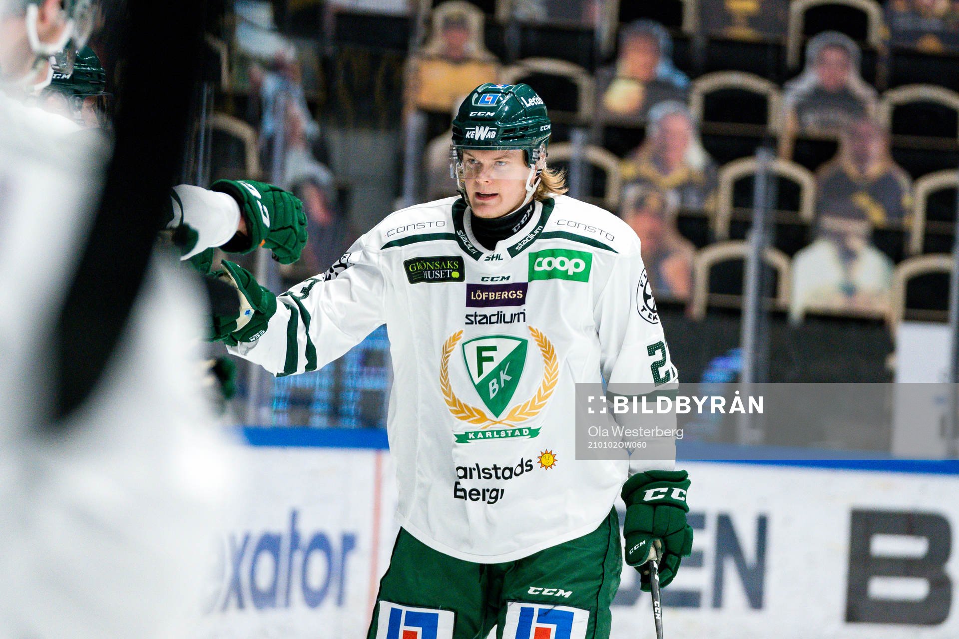 Färjestads Albin Eriksson jublar