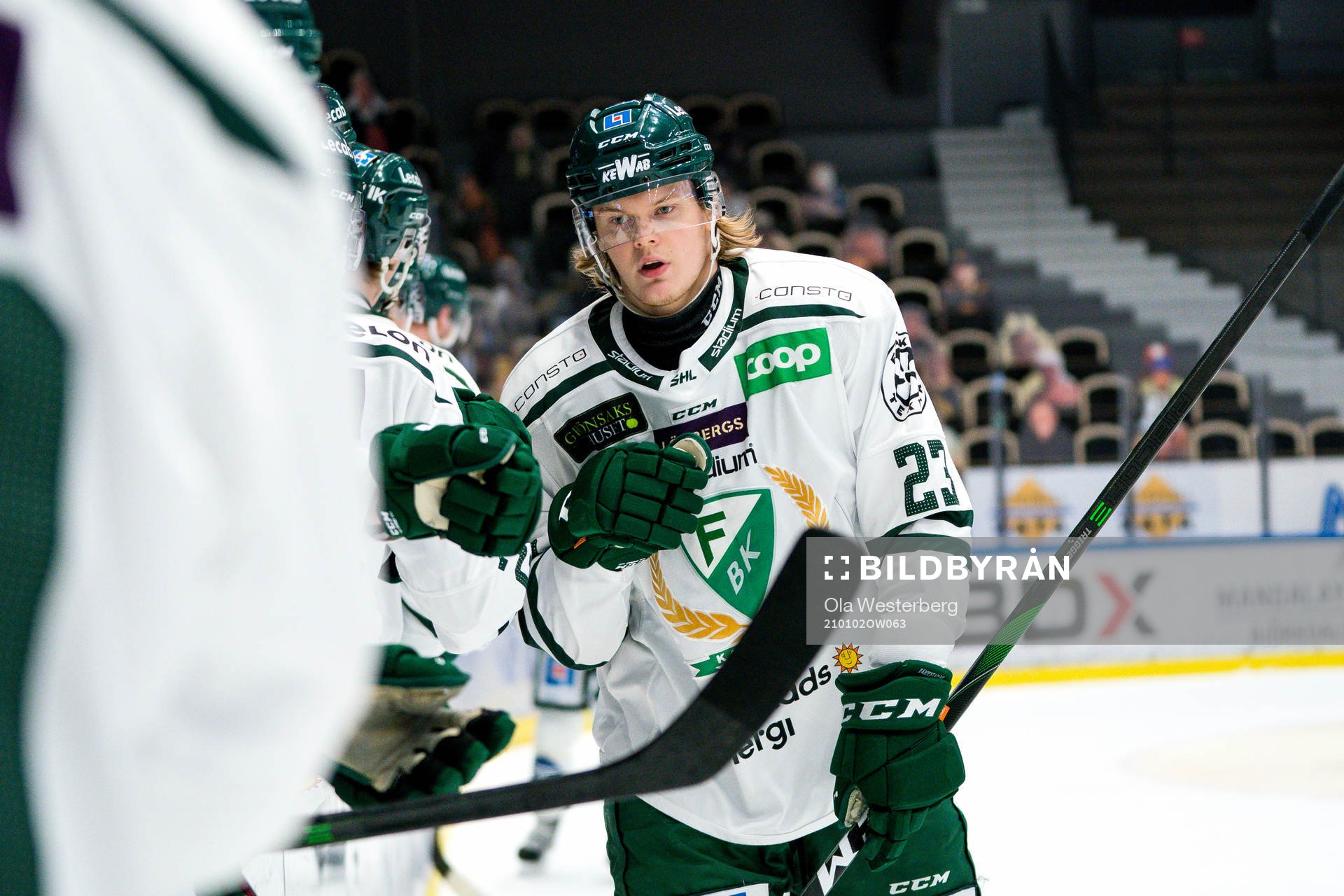 Färjestads Albin Eriksson jublar