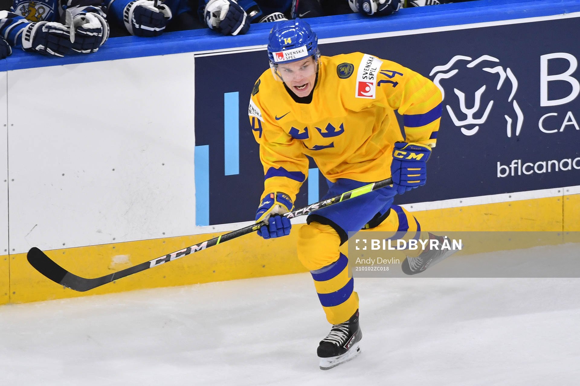 Arvid Costmar of Sweden skates