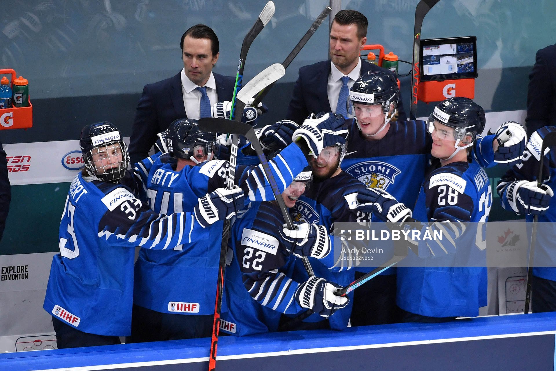 Team Finland players celebrate