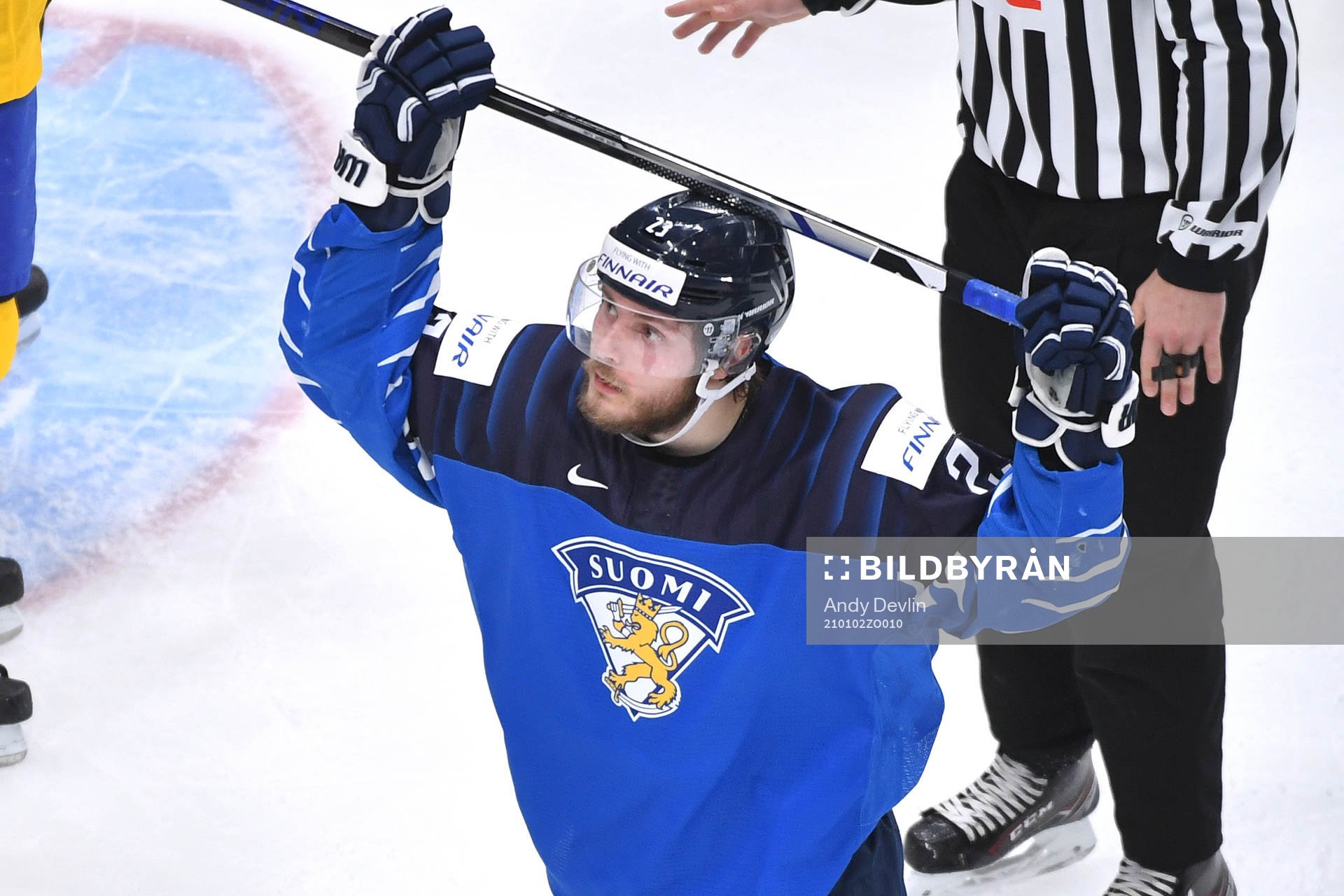 Mikko Petman of Finland looks to the sky in disbelief