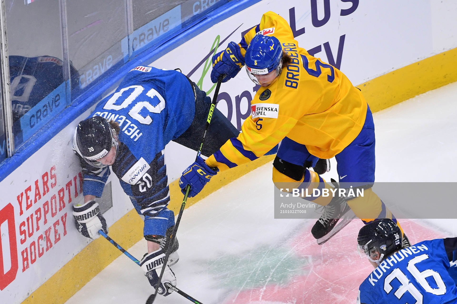 Philip Broberg of Sweden takes Samuel Helenius of Finland