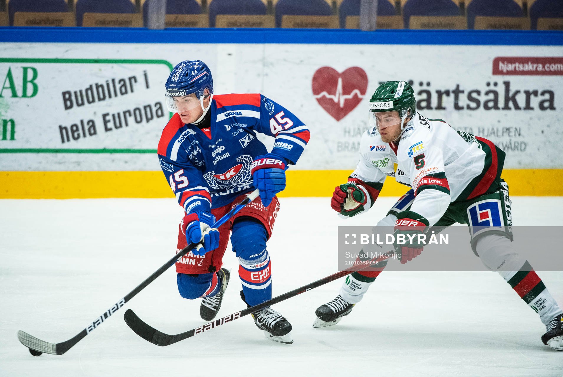 Oskarshamns Jan Ordos och Frölundas Filip Johansson