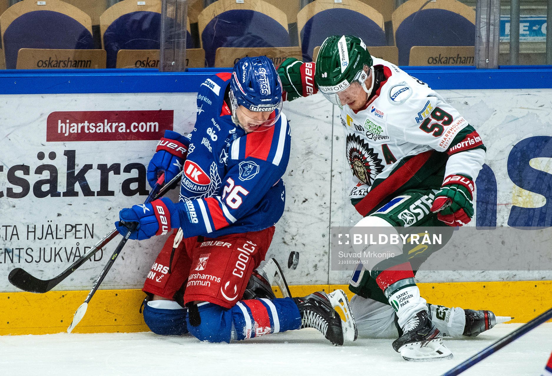 Oskarshamns Filip Karlsson och Frölundas Simon Hjalmarsson