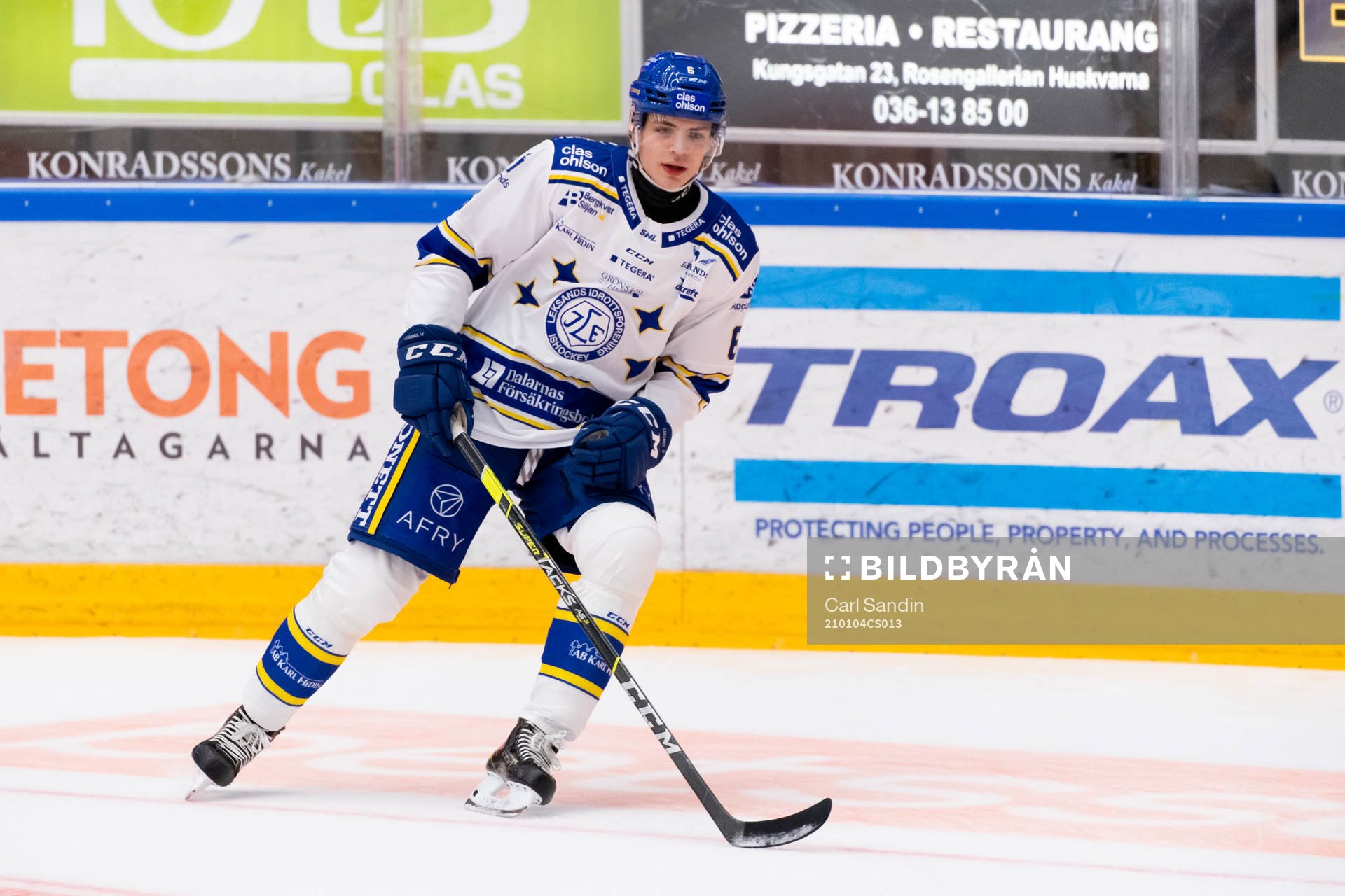 Leksands Alexander Lundqvist innan ishockeymatchen i SHL