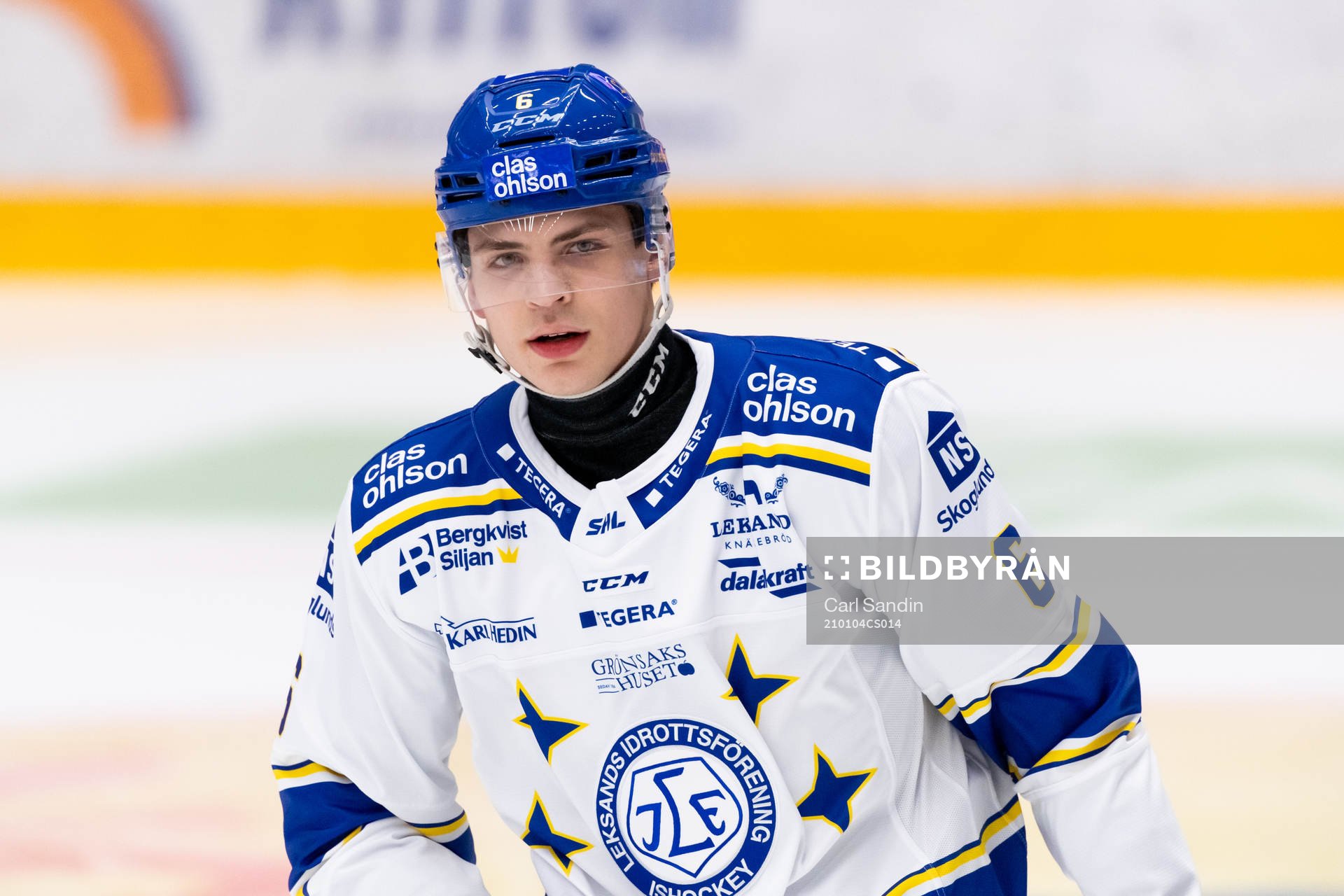 Leksands Alexander Lundqvist innan ishockeymatchen i SHL
