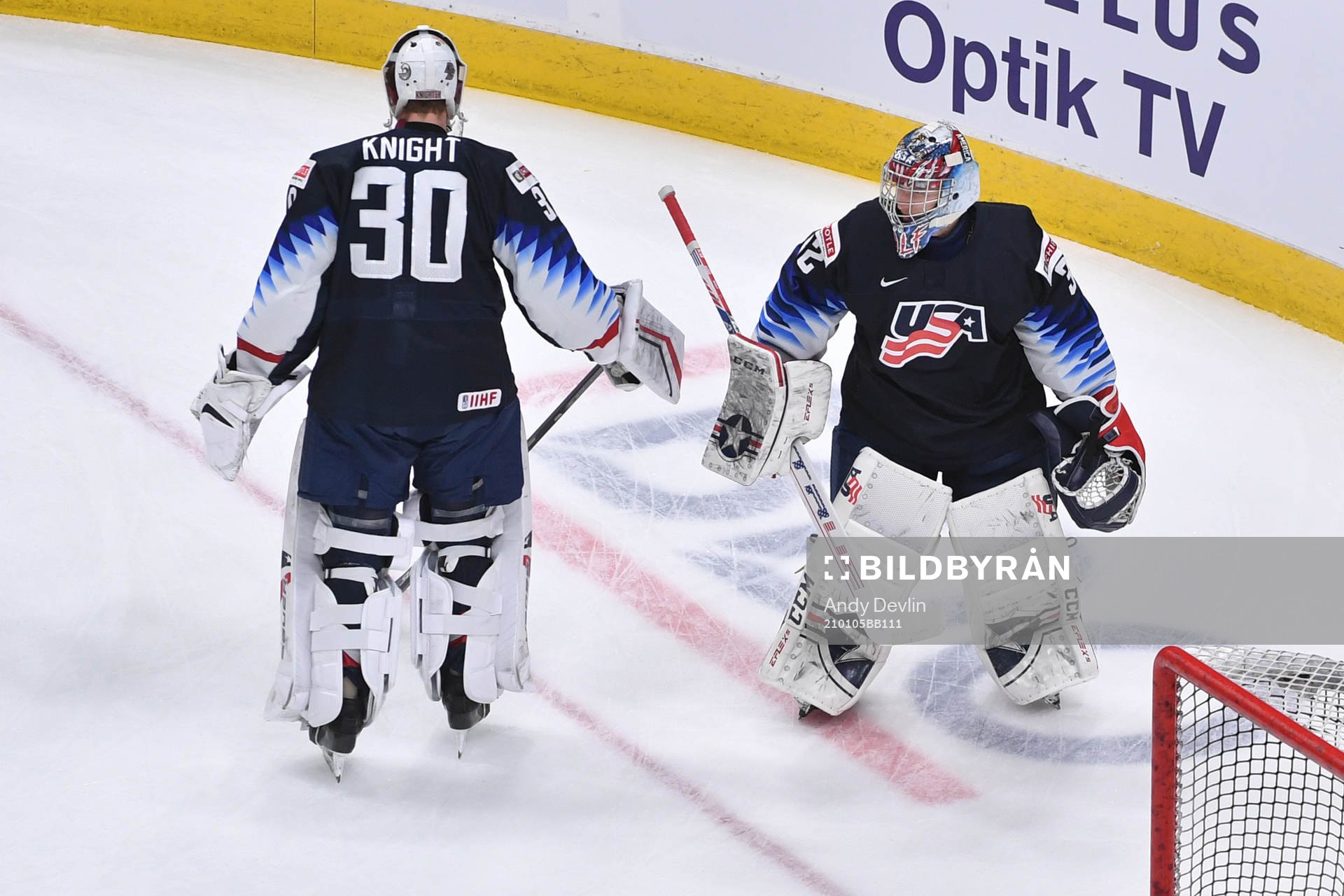 USA goaltenders Spencer Knight and Dustin Wolf trade spots