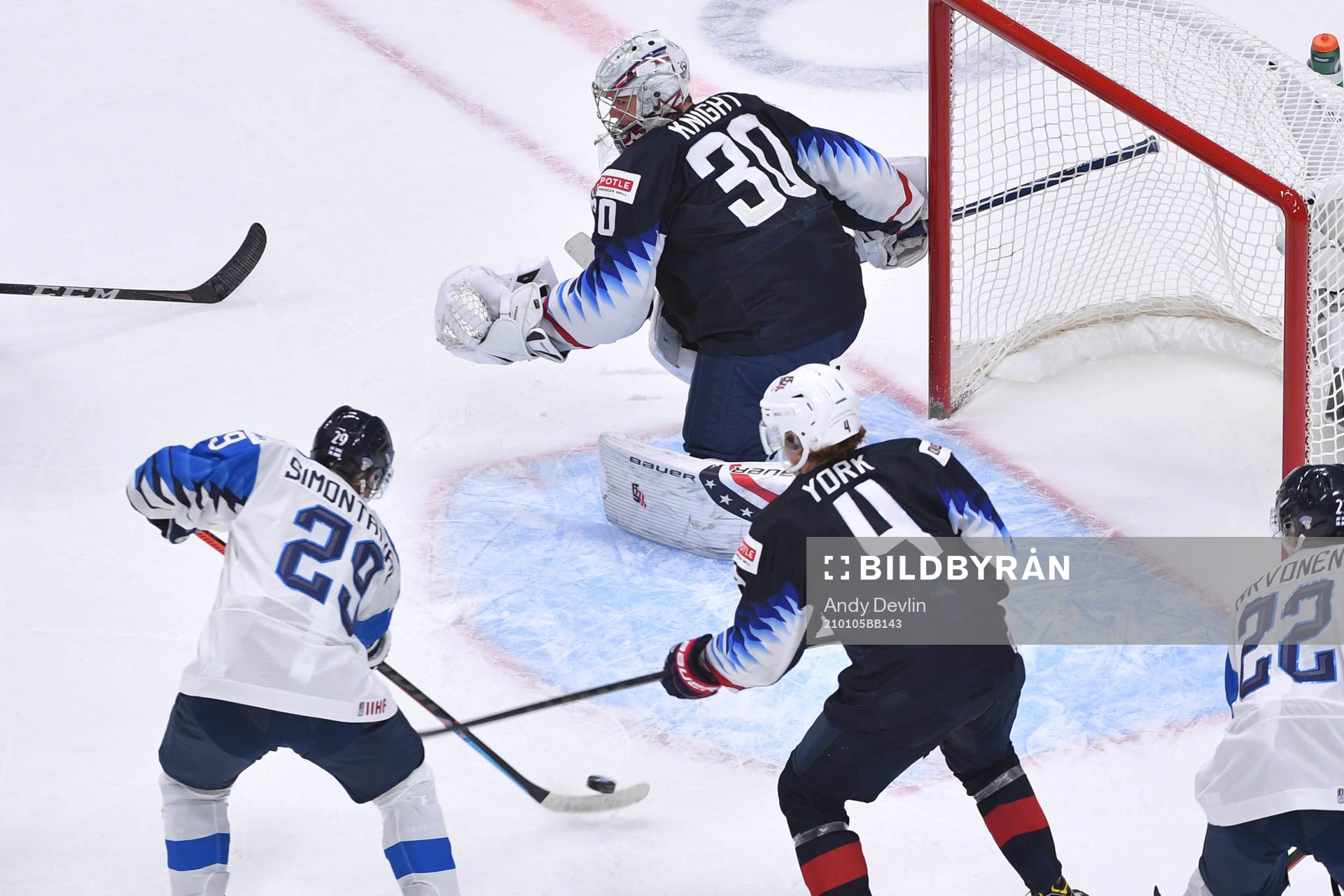 Kasper Simontaival of Finland scores