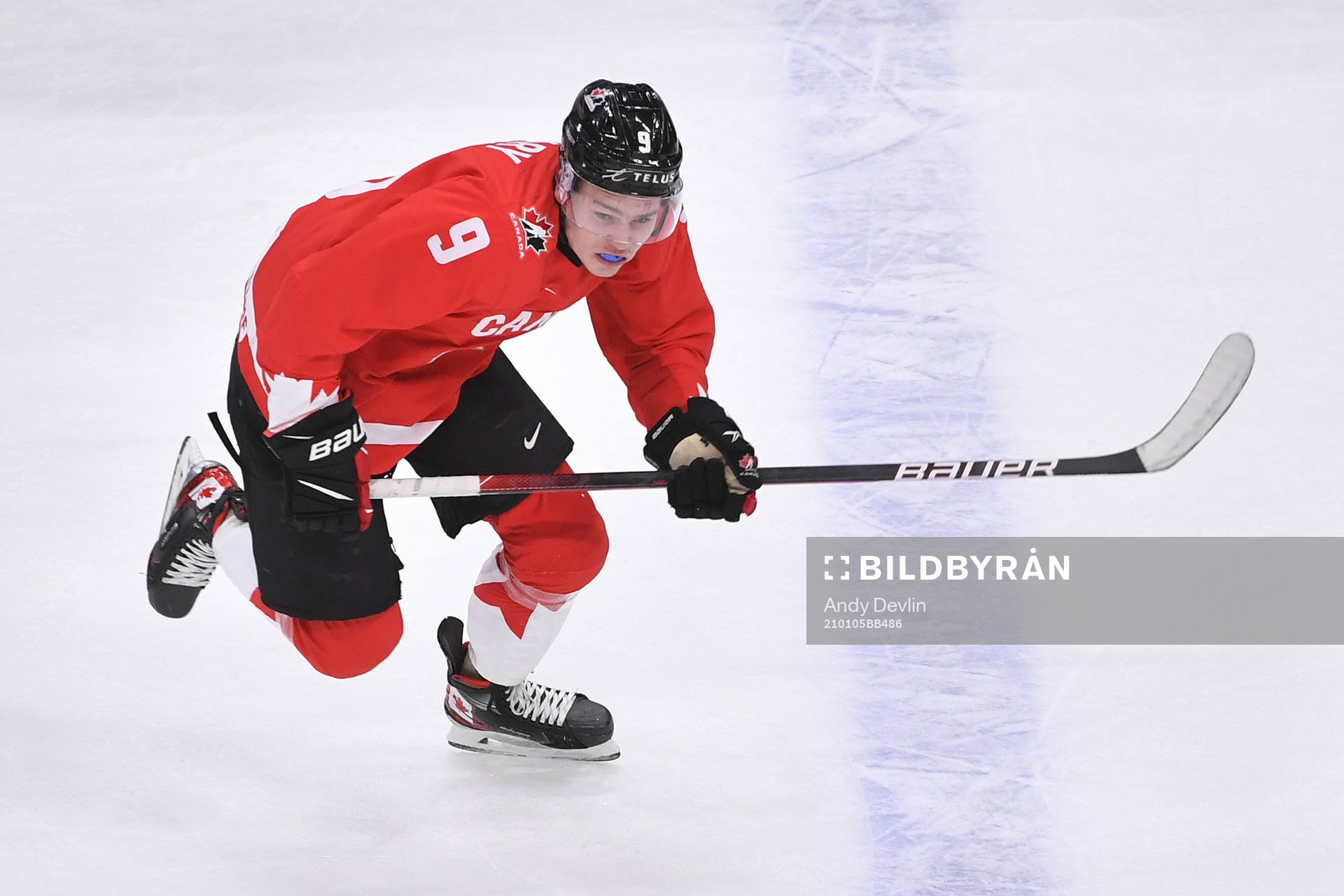 Connor Zary of Canada skates