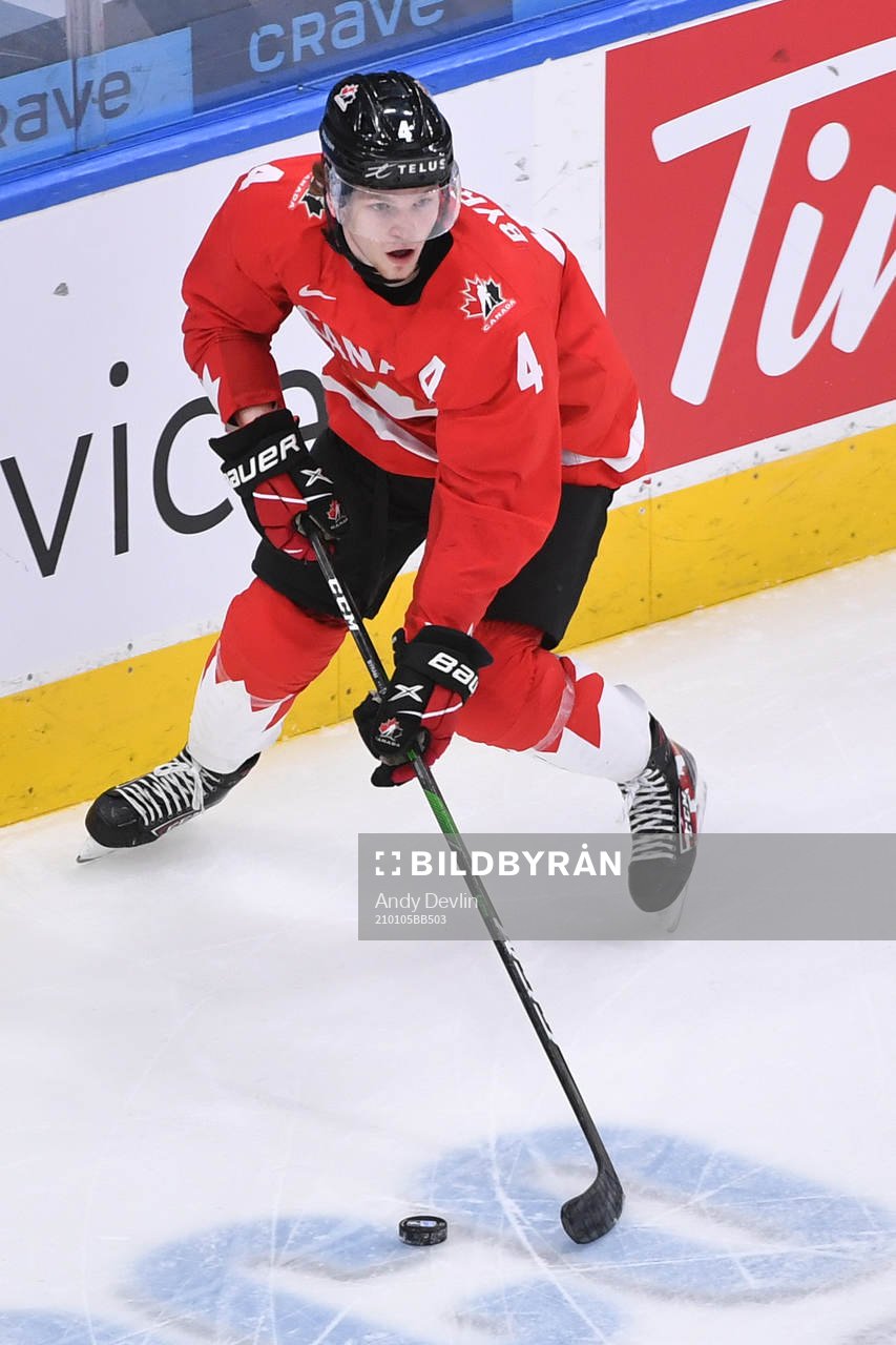 Bowen Byram of Canada skates