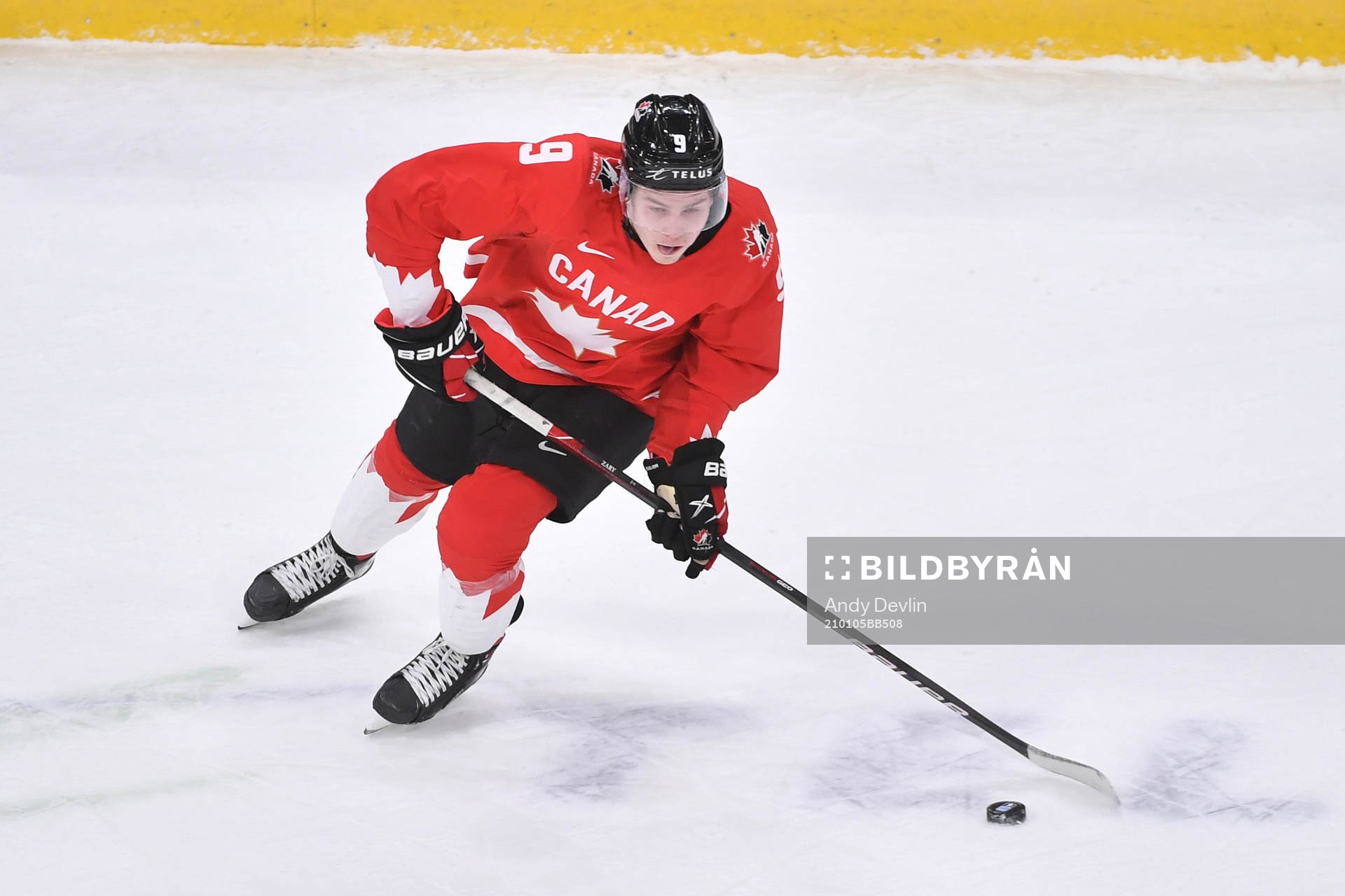 Connor Zary of Canada skates