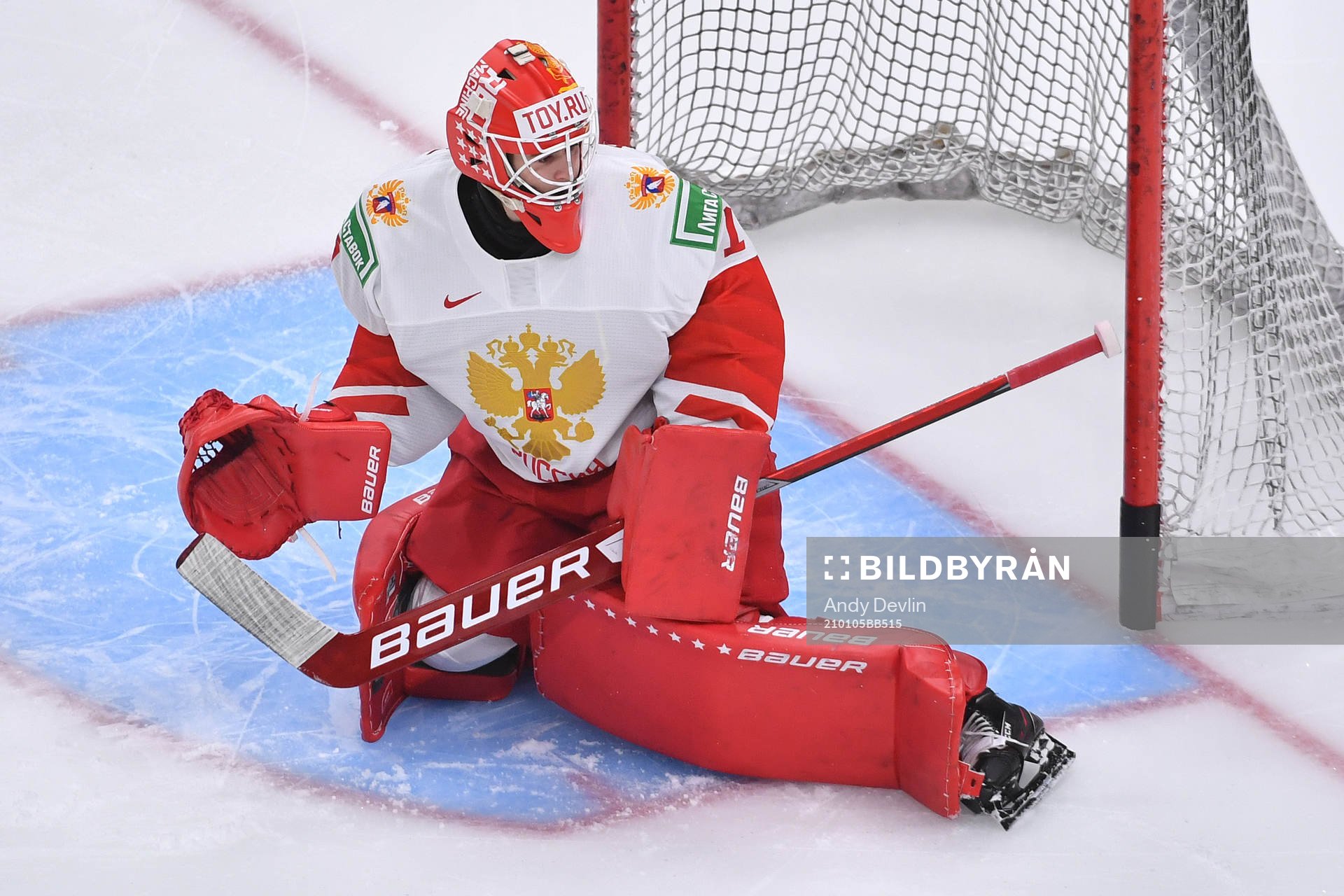 Yaroslav Askarov of Russia participates in warm up