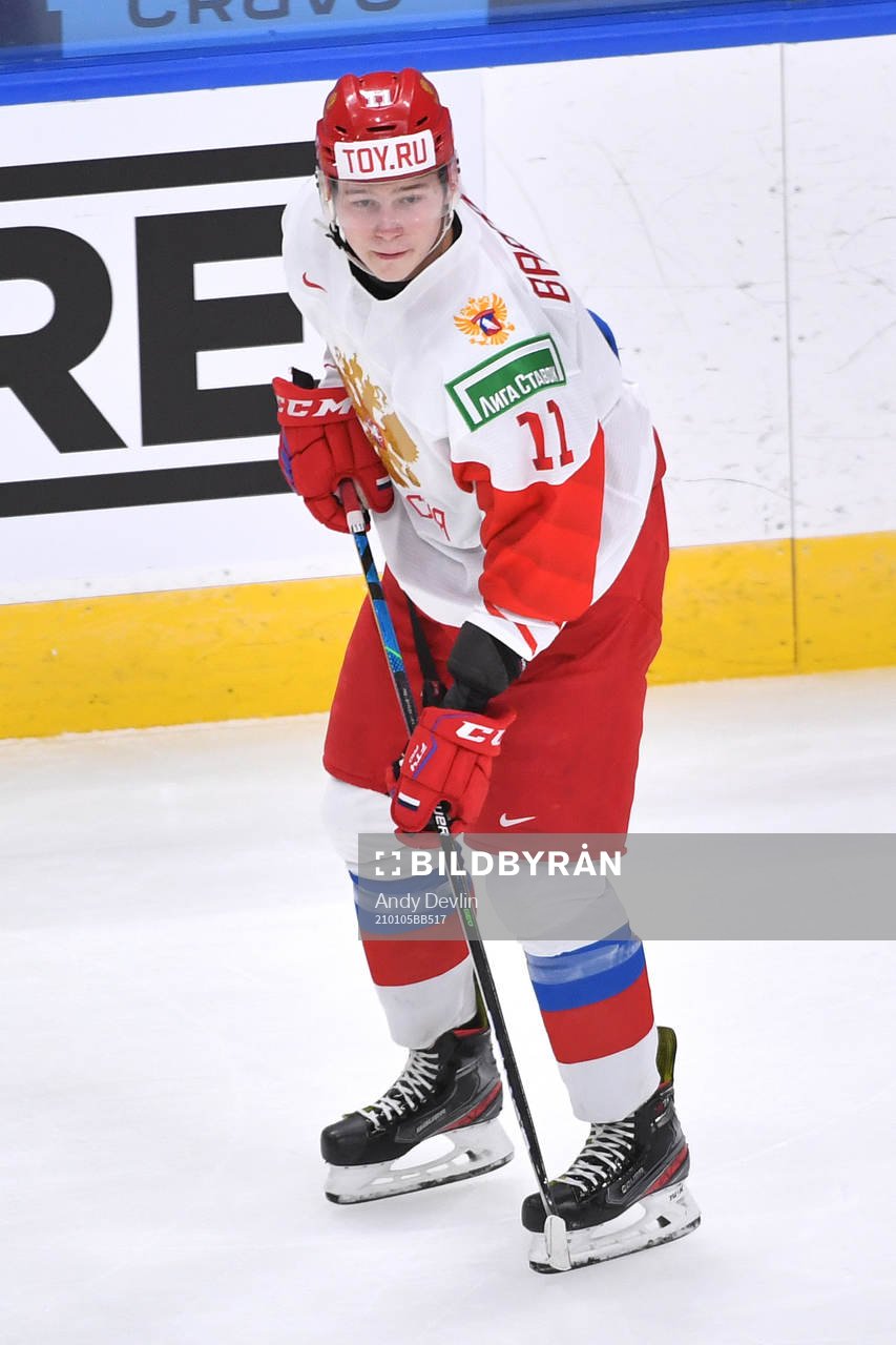 Yaroslav Askarov of Russia participates in warm up