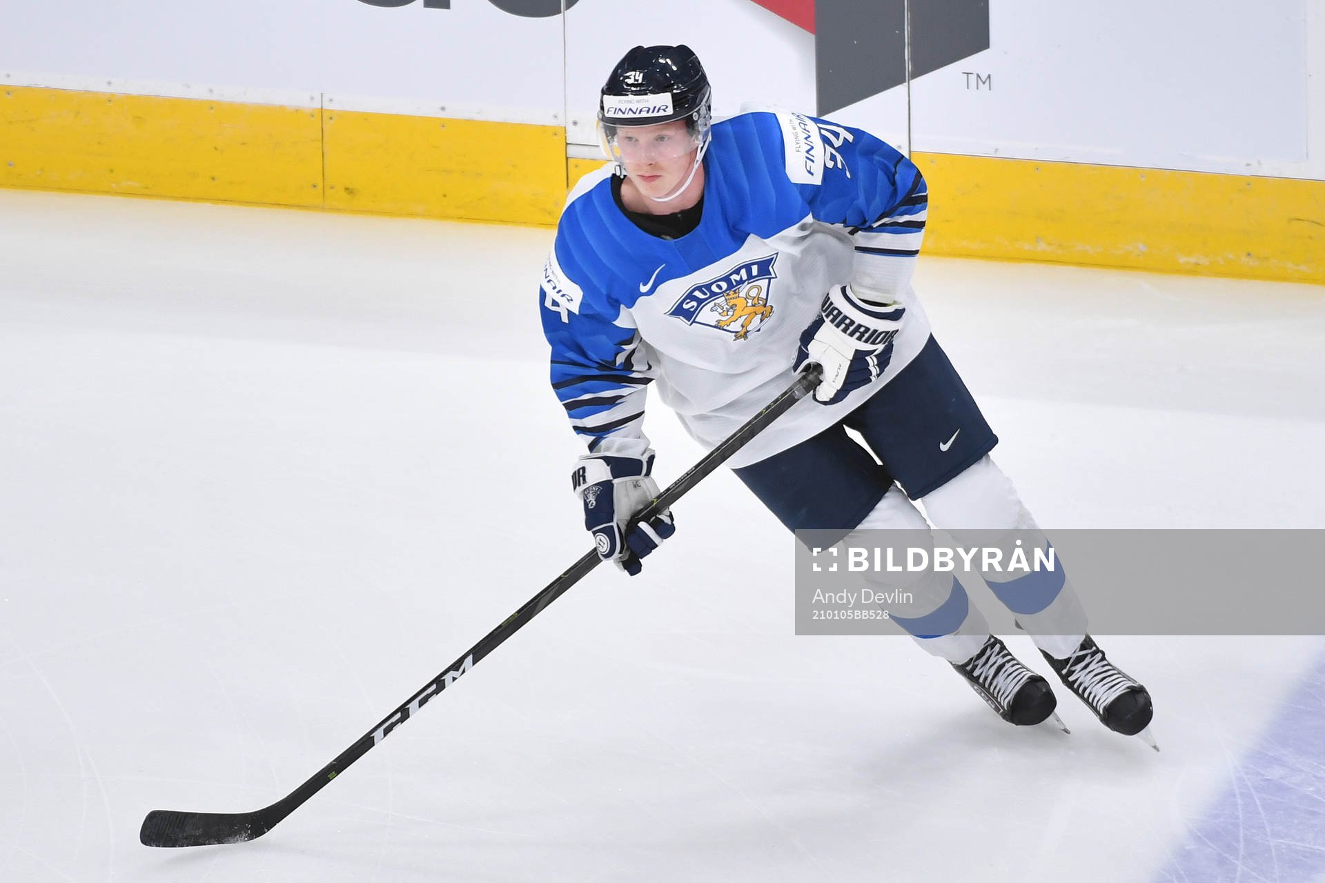 Aku Raty of Finland participates in warm up