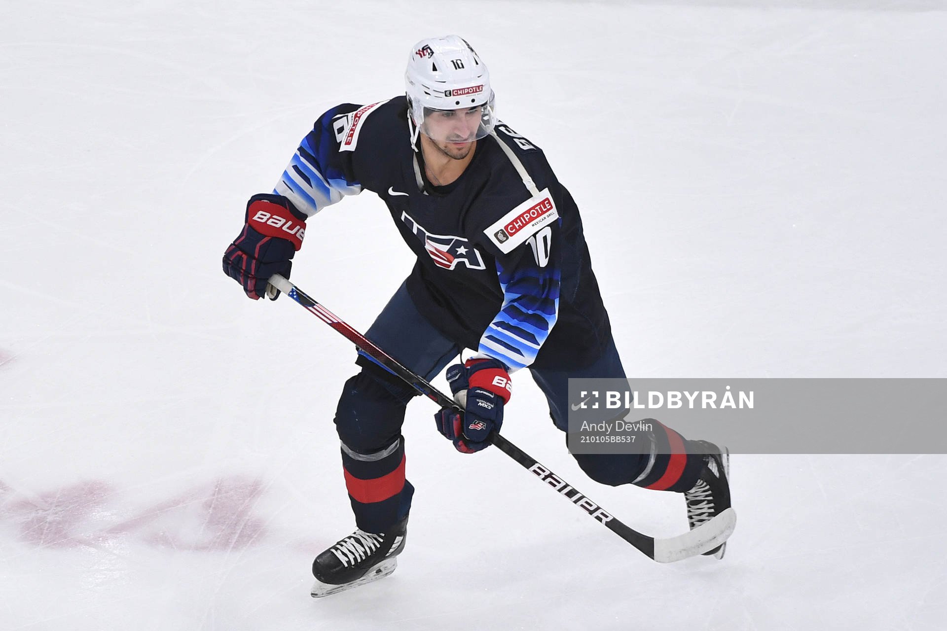 Matthew Beniers of USA participates in warm up