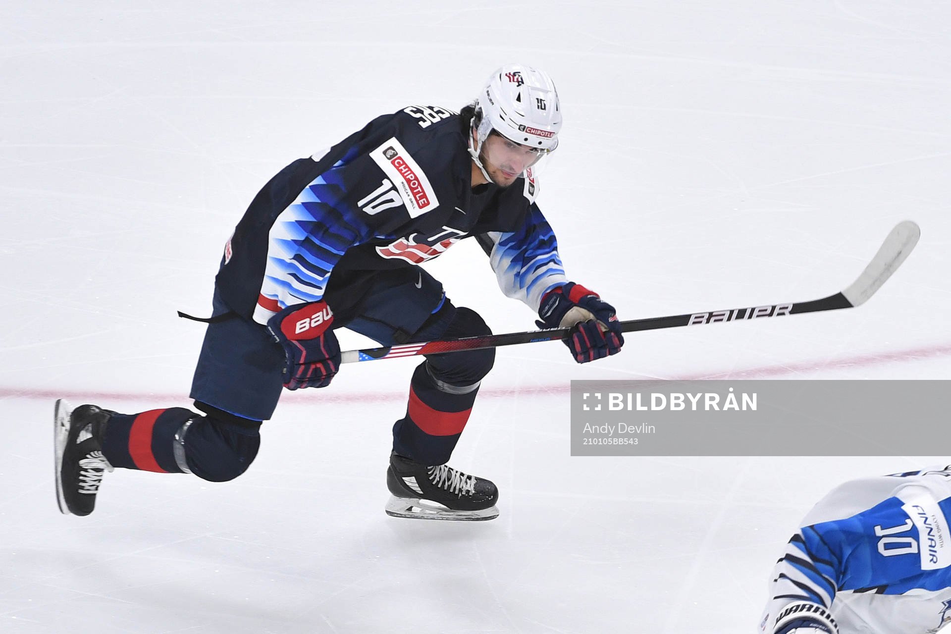 Matthew Beniers of USA skates