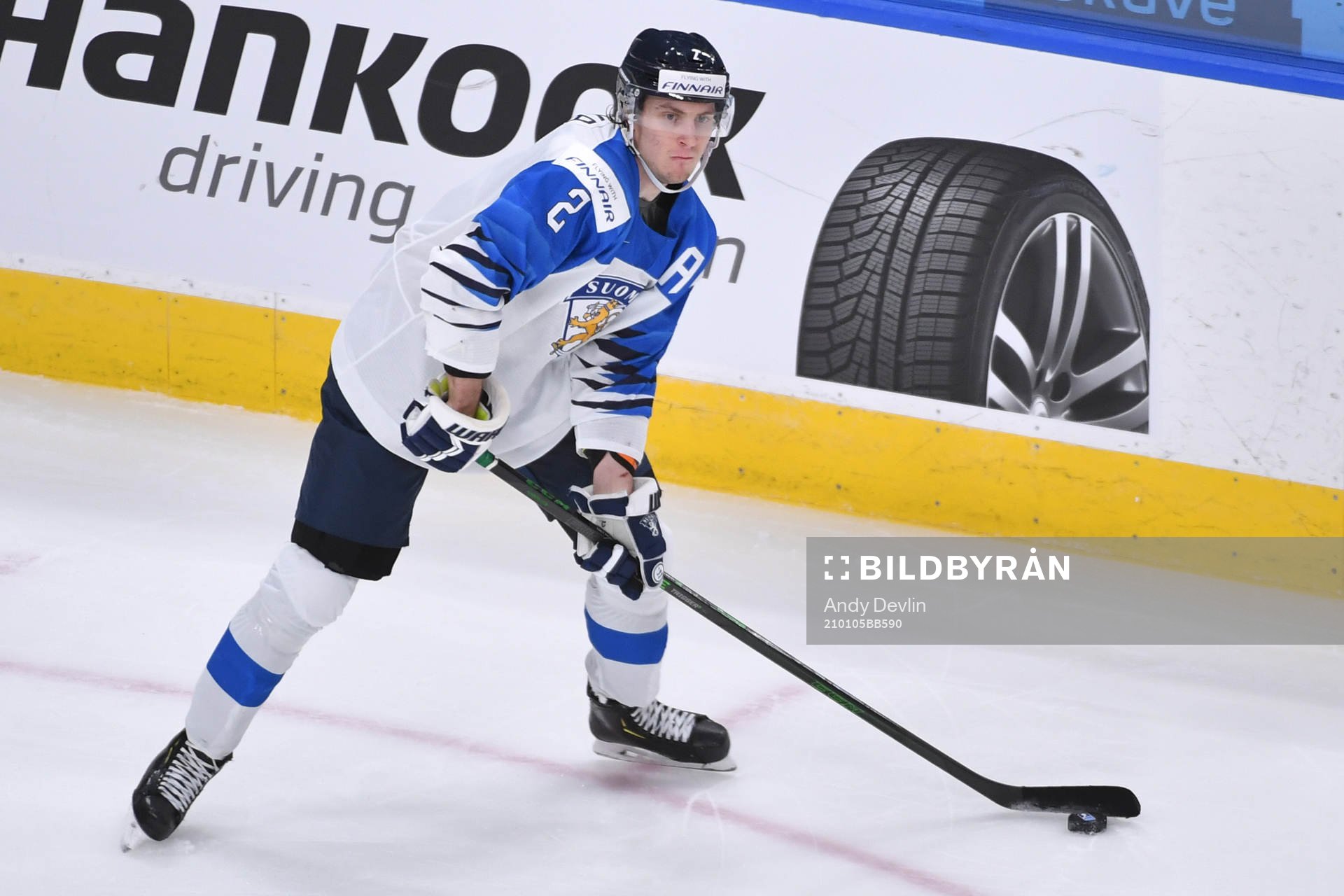 Santeri Hatakka of Finland sets up for a pass