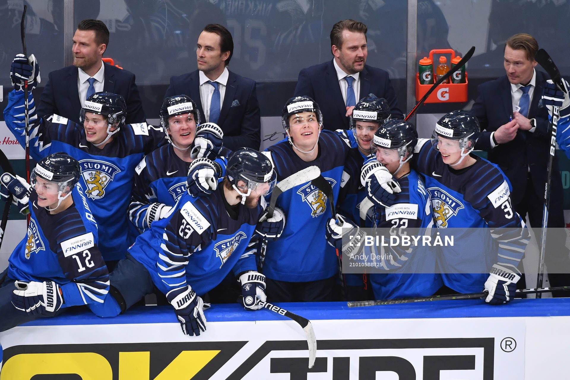 Team Finland players celebrate