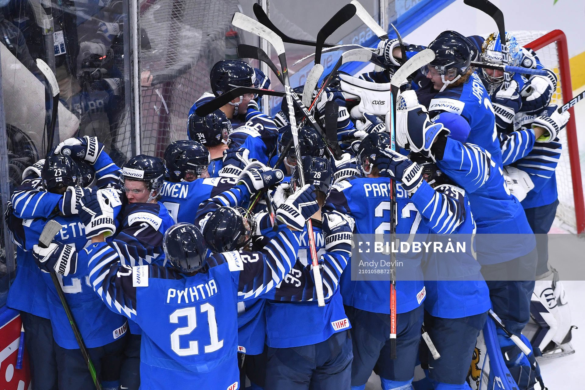 Team Finland celebrates their victory
