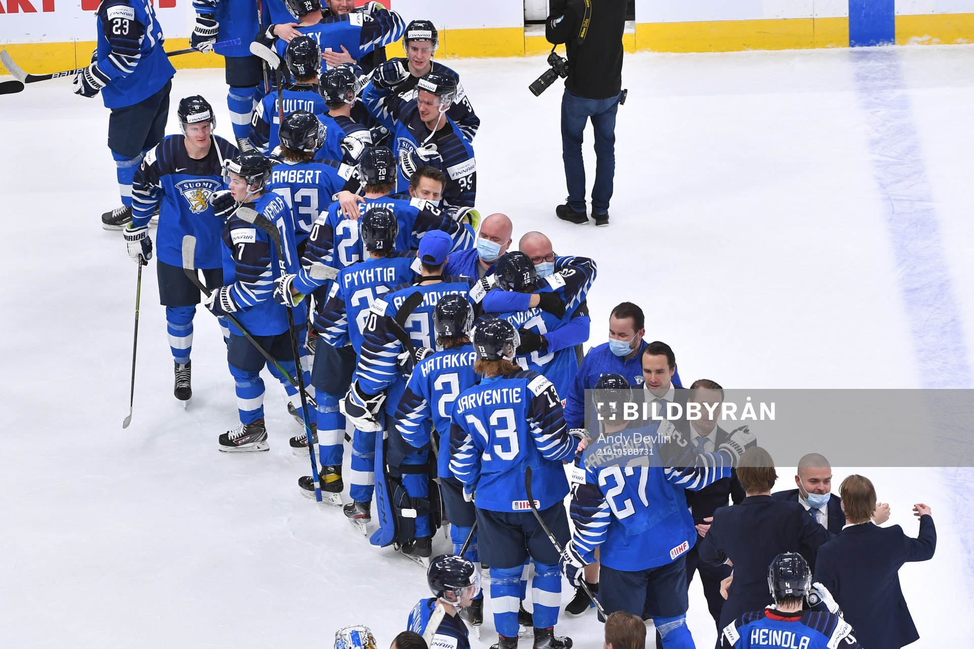 Team Finland celebrates their victory