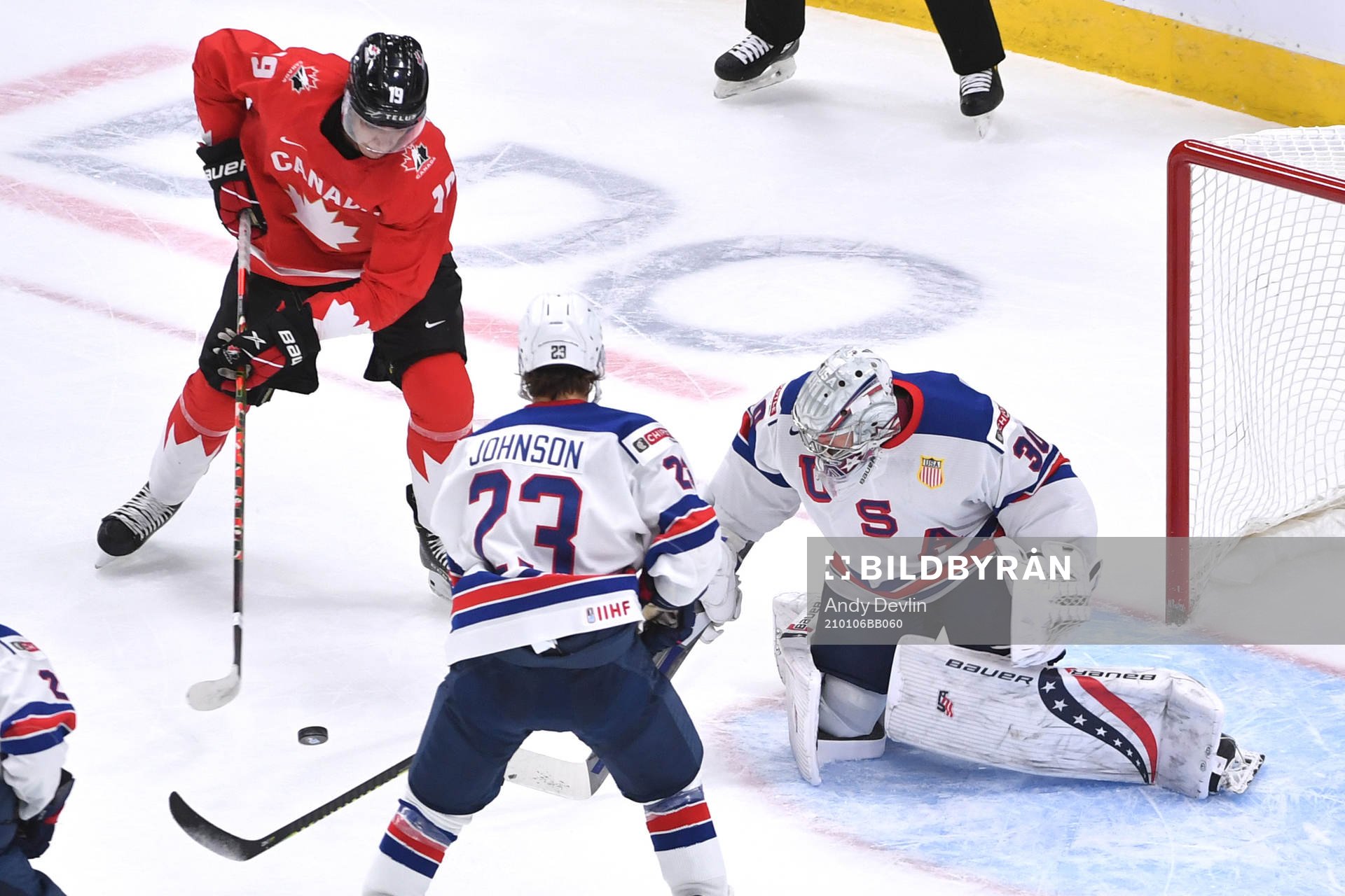 Spencer Knight of USA makes a save