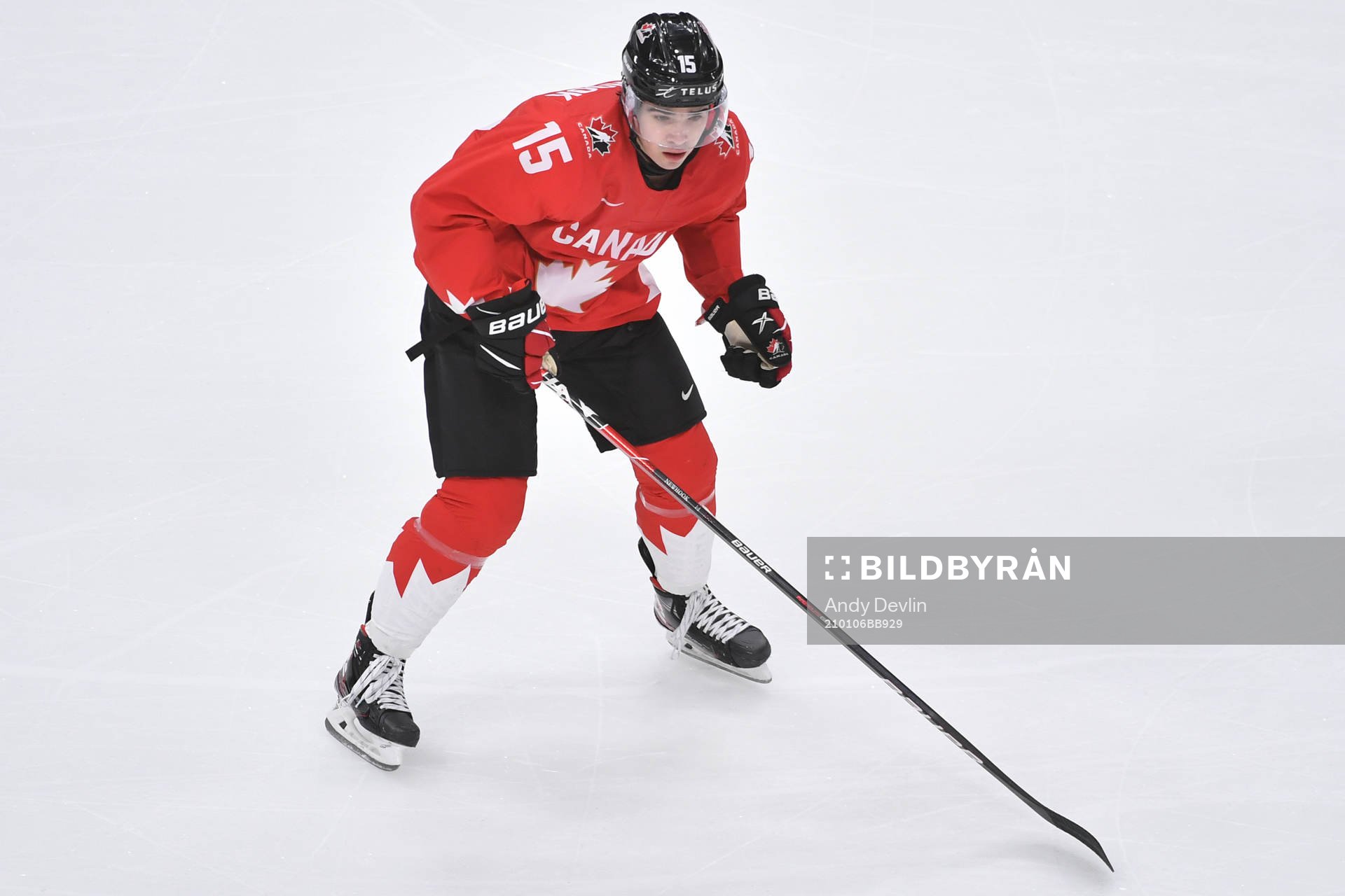 Alex Newhook of Canada skates