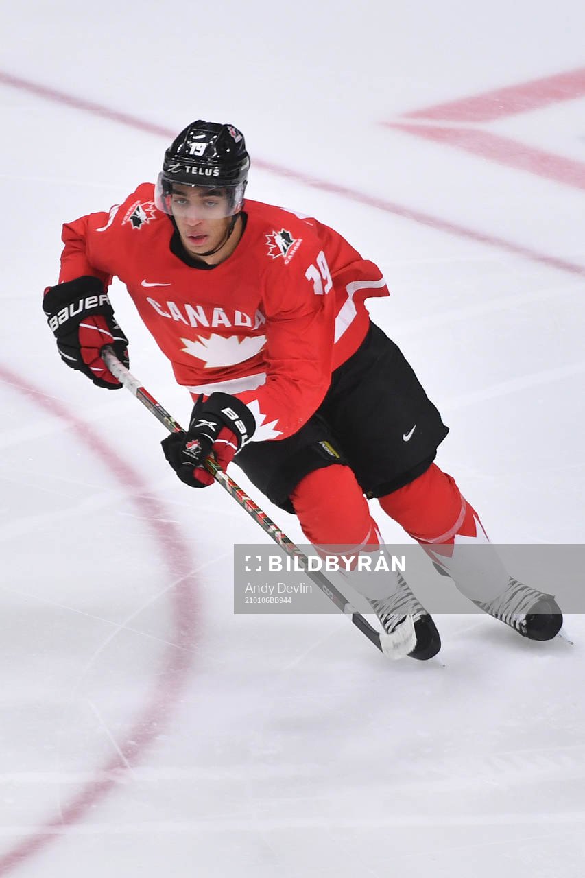 Quinton Byfield of Canada skates