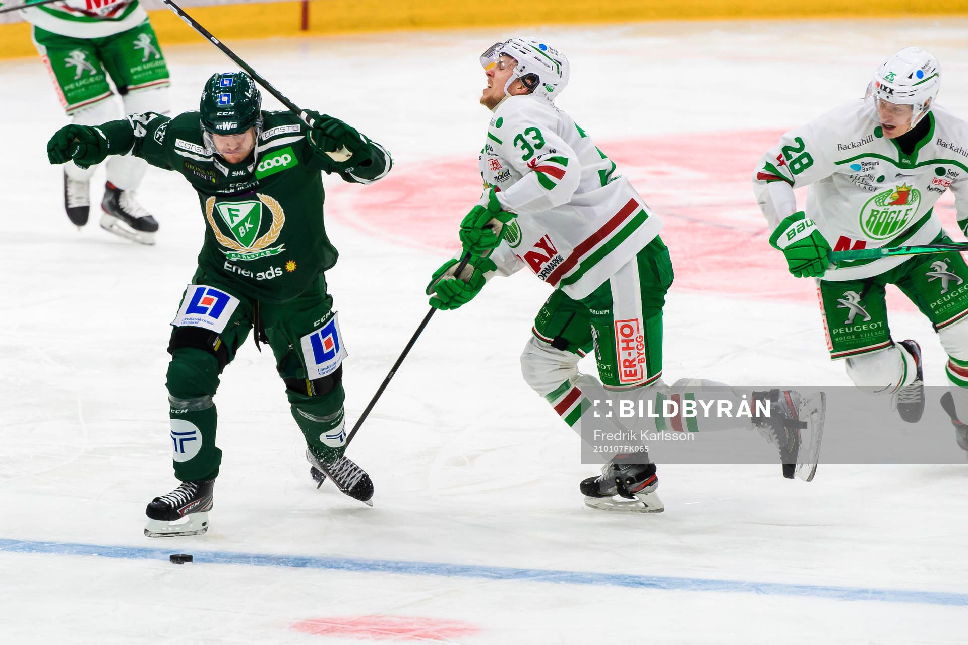 Färjestads Michael Lindqvist och Rögles Niklas Hansson