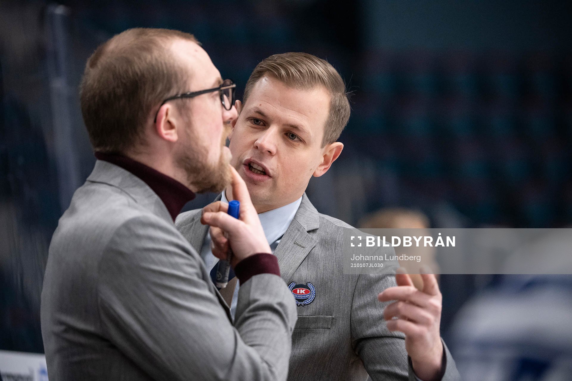 Oskarshamns tränare Martin Filander och assisterande