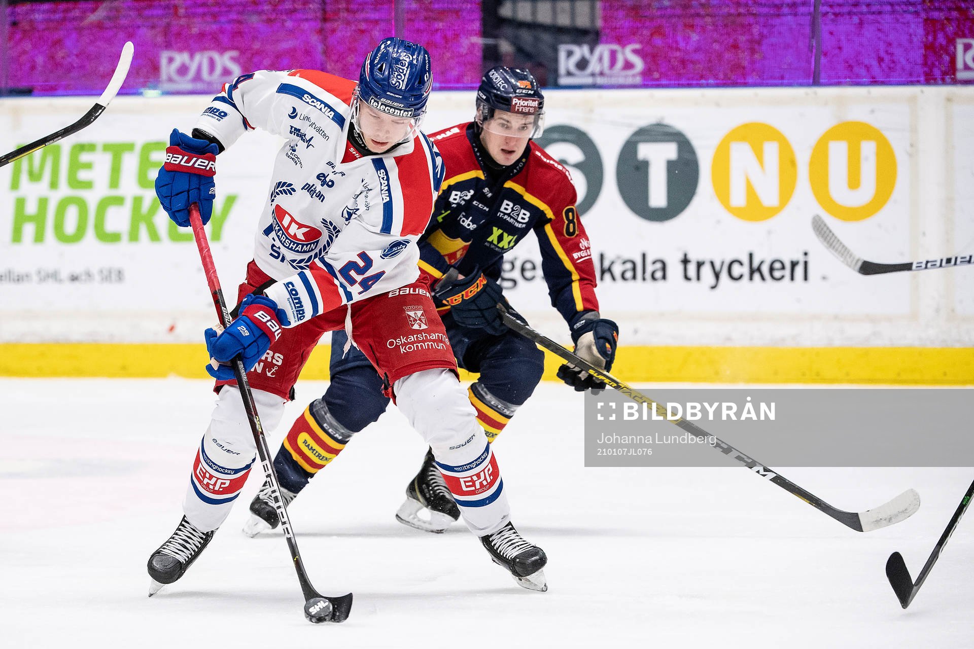 Oskarshamns Kim Strömberg och Djurgårdens Alexander Holtz